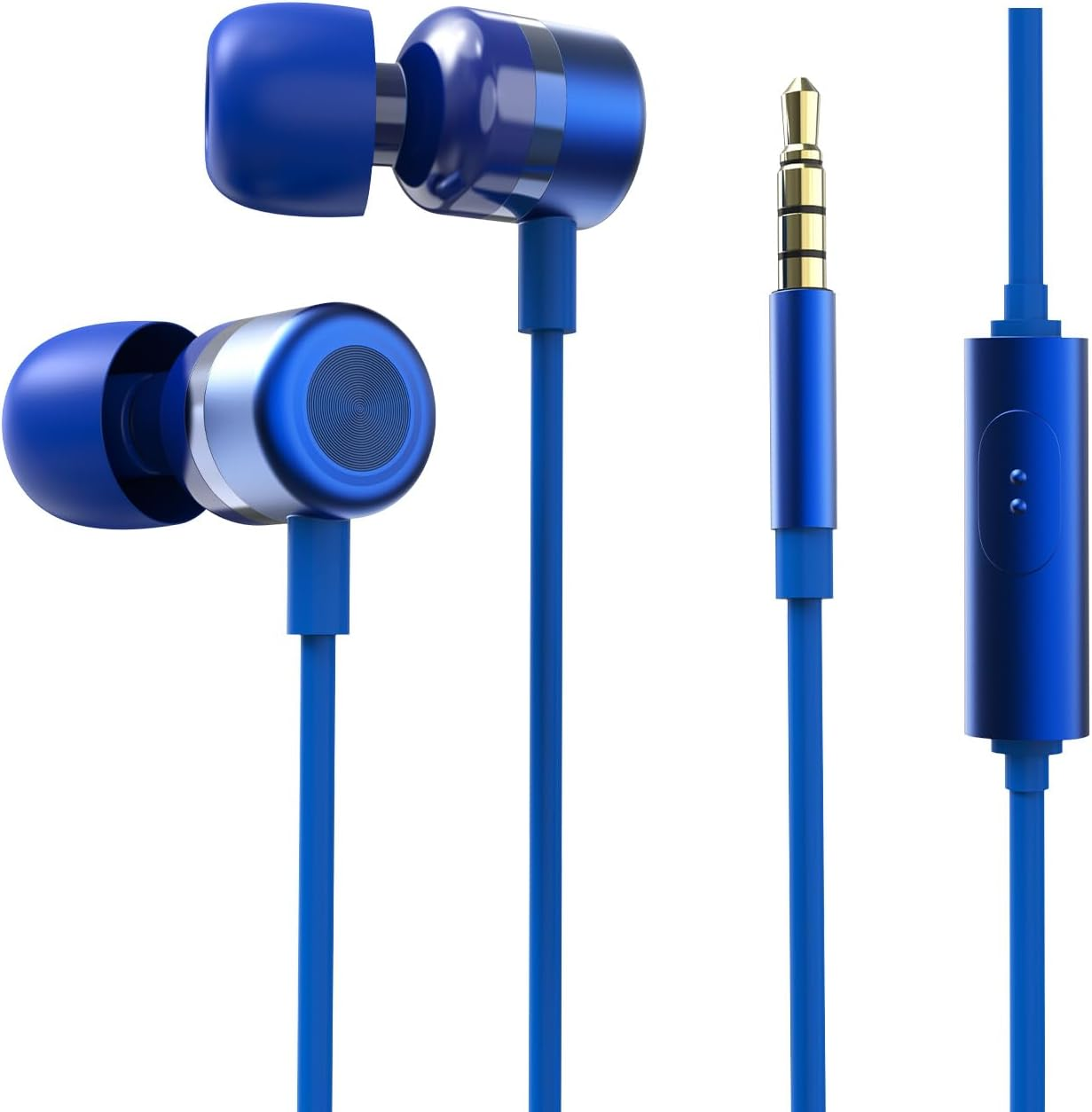MORMOQUE EP-06 Wired Earbuds In-Ear Earphones,Build-In Microphone Noise Isolating Headphones,3.5Mm Jack 4.9Ft Long Cord Ear Buds,Hd Bass Audio,With 6 Ear Tips,For Smartphones/Laptop/Computer Etc-Blue image number 4