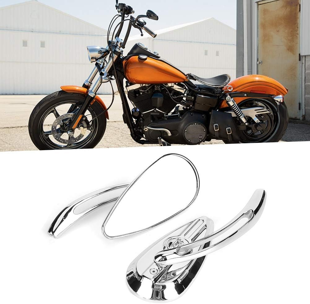 Motorcycle Backing Mirror, Chrome-Plated, 8 Mm, 10 Mm Thread, Skull-Drop-Drip-Drug Reflector, Universal Accessories, Large Field of Vision, Robust, Aluminum image number 2