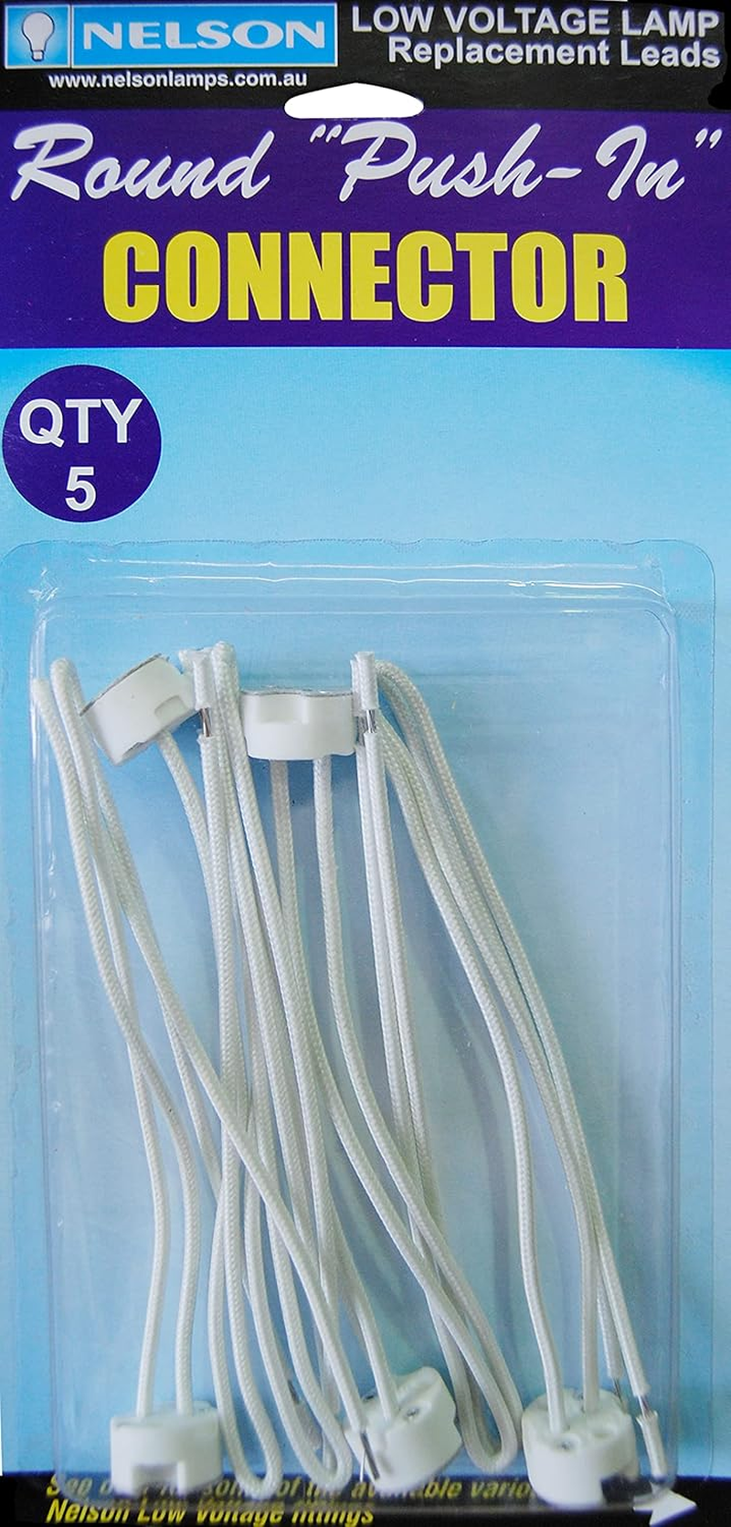 Nelson 12V MR16 Leads Push-In 5 Pack image number 1