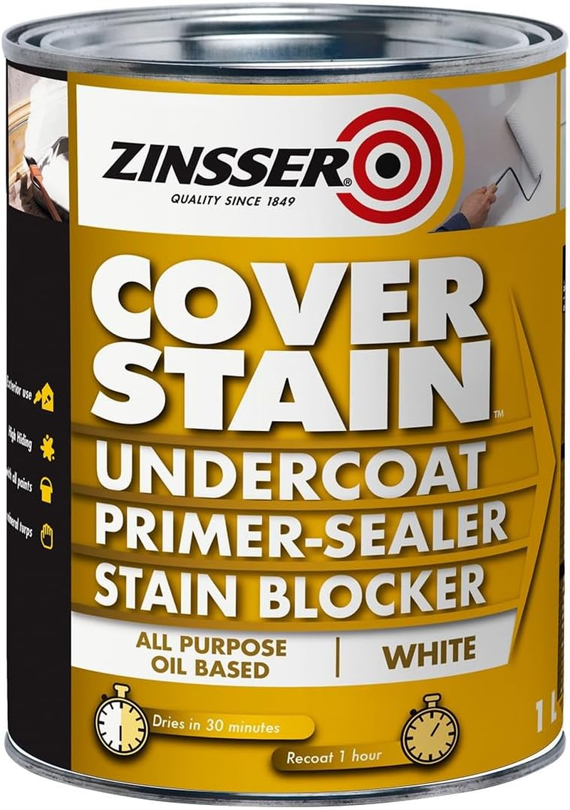 Zinsser Cover-Stain Oil-Base Primer Spray, White, 369 G image number 1