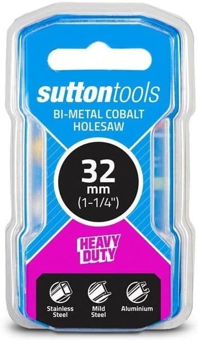 Sutton Tools H125 Bi-Metal HSS Cobalt Holesaw, 32 Mm Diameter, White