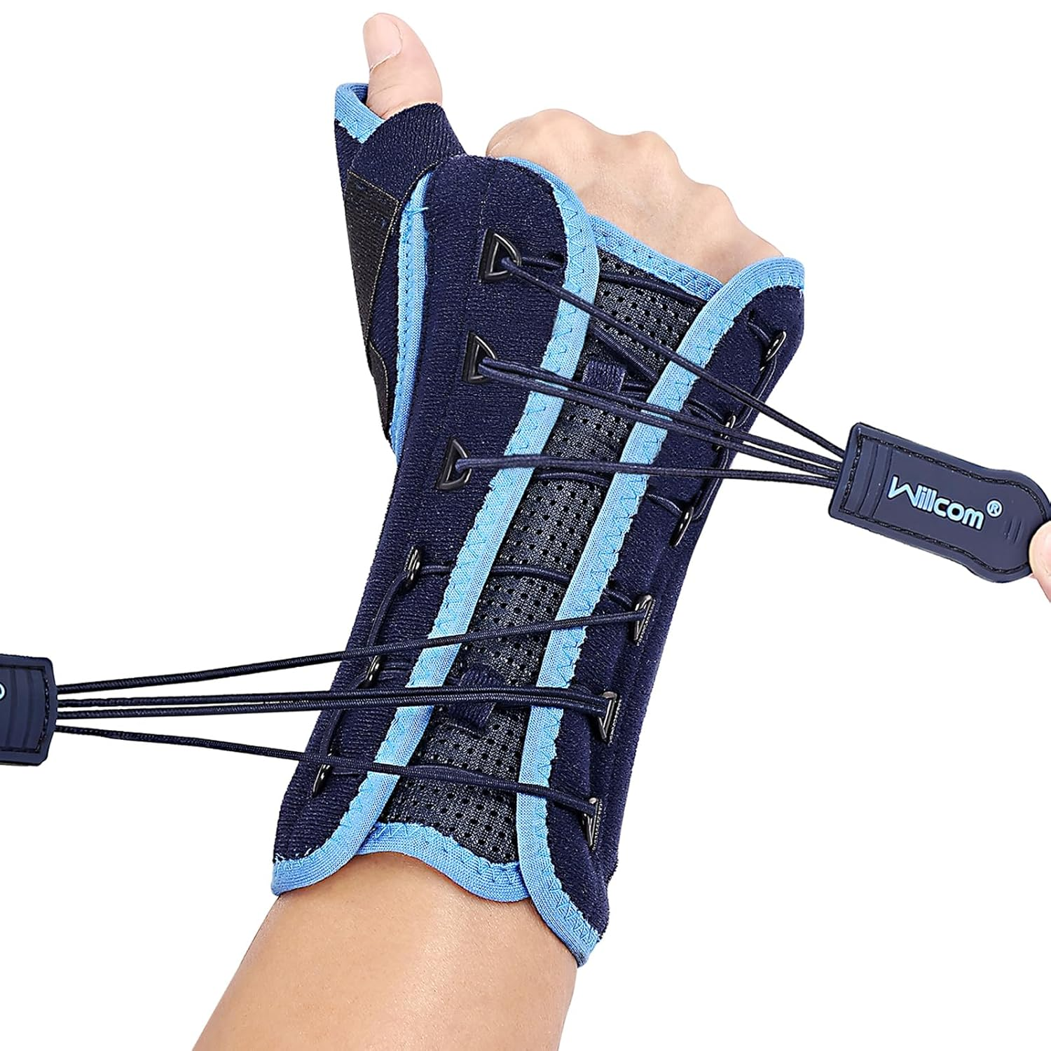 Willcom De Quervains Tenosynovitis Night Wrist Brace with Spica Splint Thumb Stabilizer Support for Tendonitis Sprains Arthritis Pain (Right Hand-M,6-8.5 Inch)