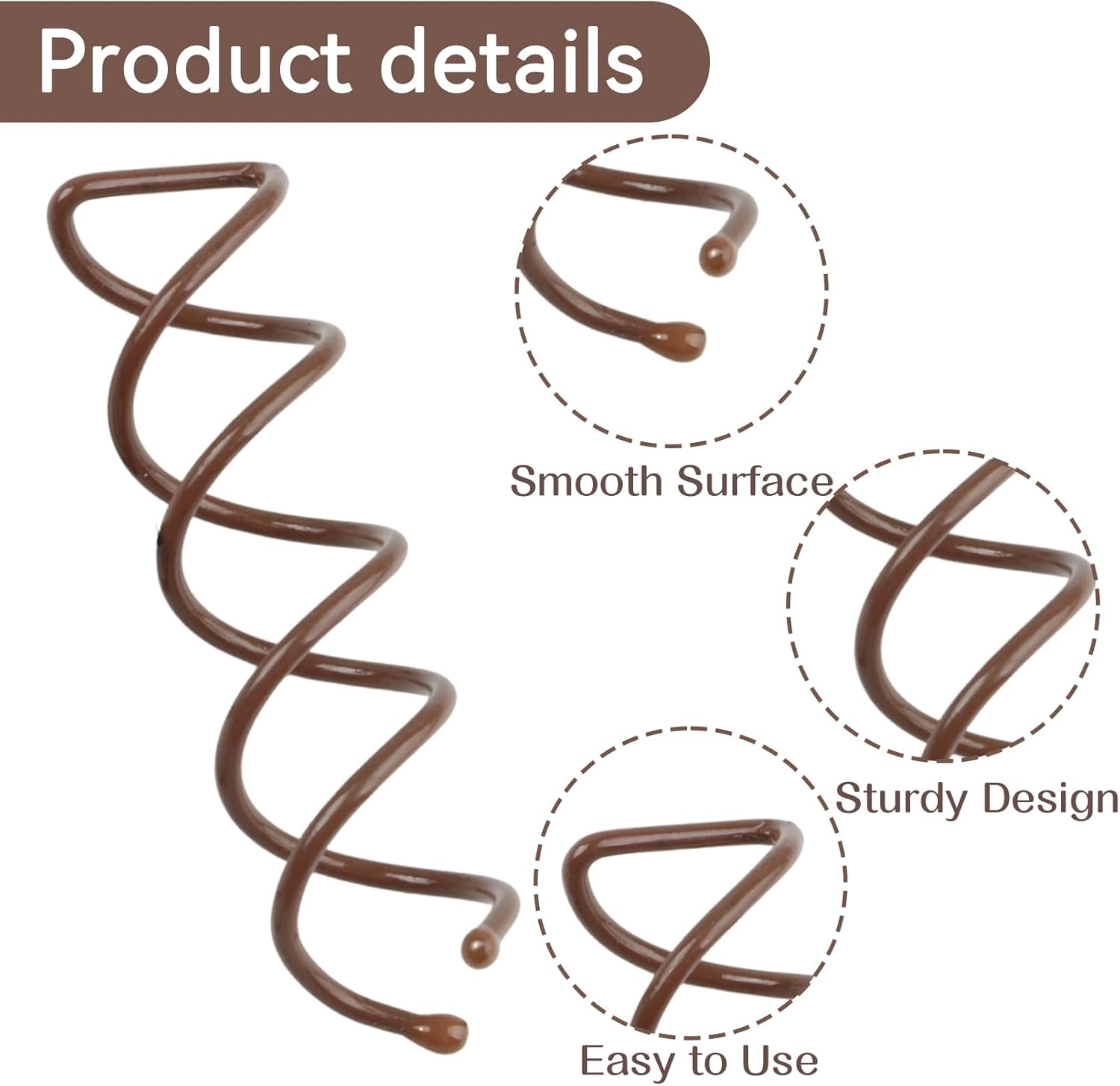 Pack of 20 Hair Spirals, Spiral Hair Clips, Spiral Hairpins, Irregular Hairpin, Bobby Pins, Hair Combs for Plugging, Fixing Bun of Accessories, Spiral Hair Pins for Updo Hairstyles Hairstyle Aid