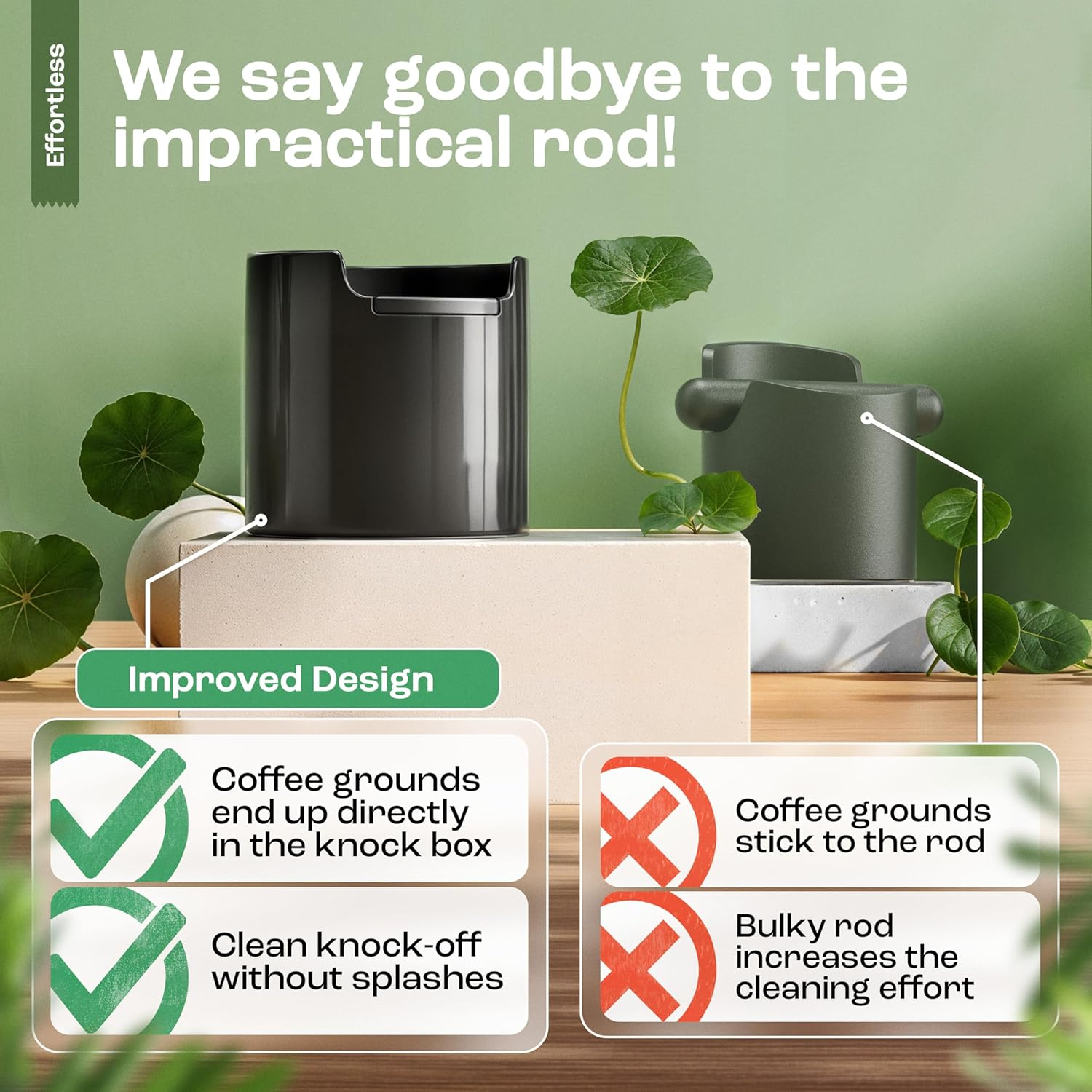 New: Homeffect Knock Box with Improved Handling - Innovative Barista Tools - Professional Coffee and Espresso Accessories for Home image number 3