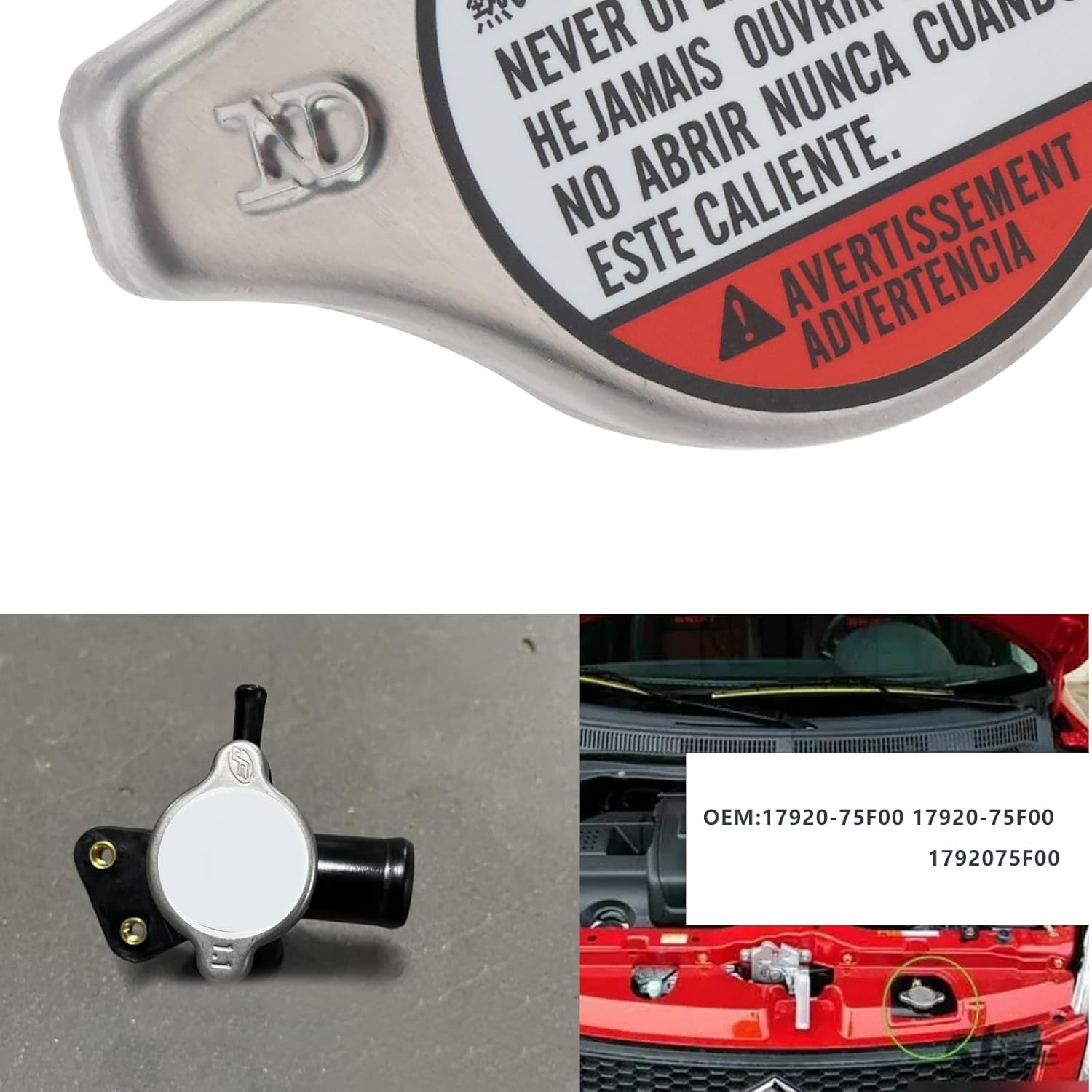 YINETTECH 1Pc Radiator Cap Car Radiator Cap 17920-75F00 17920-75F00 1792075F00 Compatible with Suzuki SX4 Compatible with Vitara MK3 image number 6