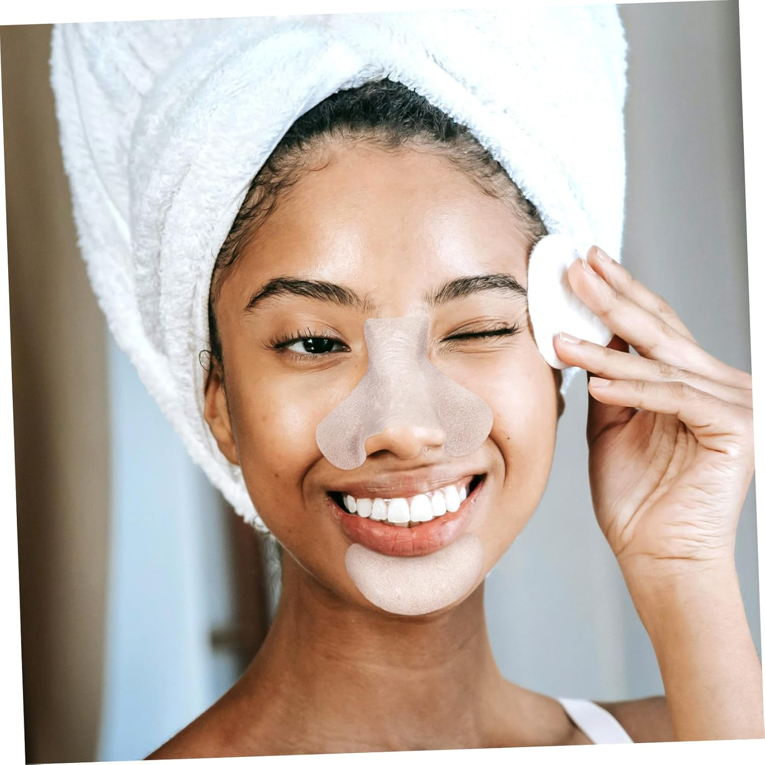 T-Zone and Chin Pore Cleansing Nose Patches 200Pcs Cotton Face Pads Deep Cleansing Skin Care for Facial Spa and Salon Use image number 4