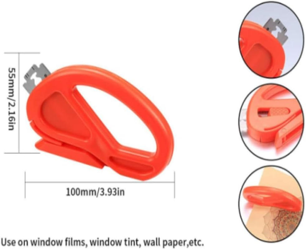 Vehicle Vinyl Wrap Window Tint Film Tool Kit Include Felt Squeegee,Felt,Utility Knife and Blades Vinyl Cutter and Go Corner Squeegee for Car Wrapping. (Set of 8) image number 2