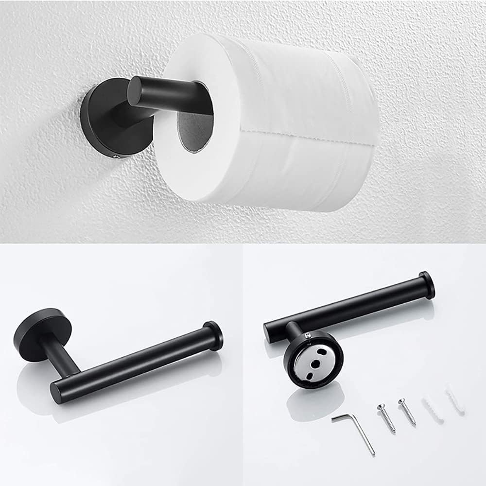 Wall Mounted Toilet Paper Holder - 5.2 Inch 304 Stainless Steel Bathroom Tissue Roll Dispenser, Black - Pack of 2 - Black image number 2