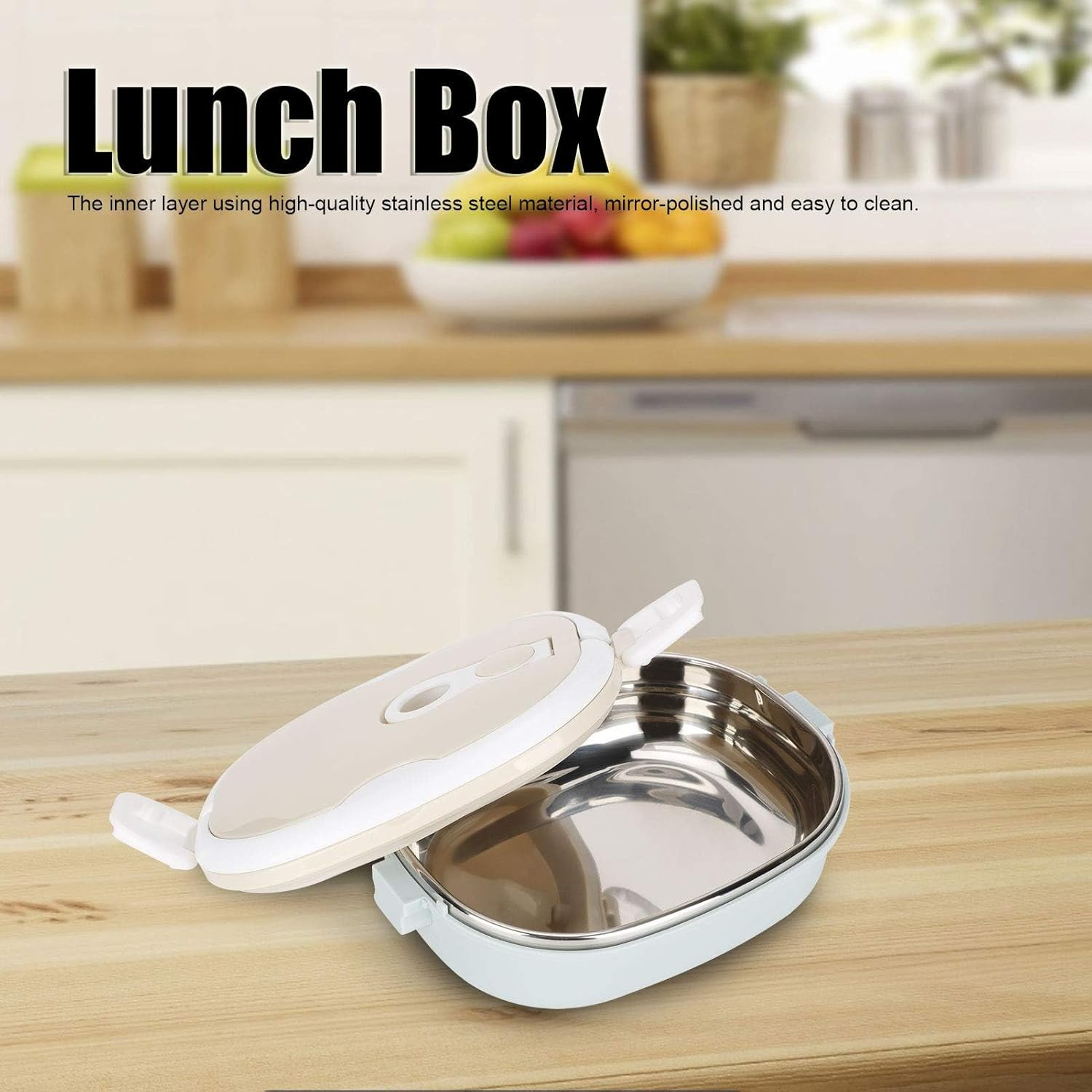 Niiyen Lunch Box 900Ml 1 Layer Hot Food Lunch Containers Portable Lunchbox Stackable 304 Stainless Steel Adult Bento Lunch Box Cold Food Storage Bowl for School Office Outdoor Travel - 900Ml image number 4