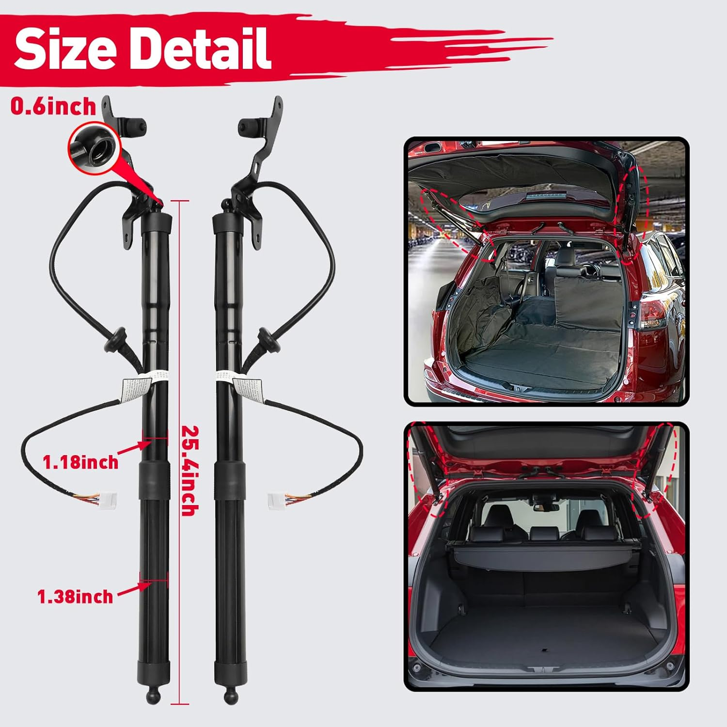Power Rear Liftgate Struts Compatible with Toyota RAV4 2013-2018, 1 Pair Electric Trunk Struts Lift Support, 2Pcs Tailgate Power Shock Support Replacement 6892009010 6891009010 image number 3