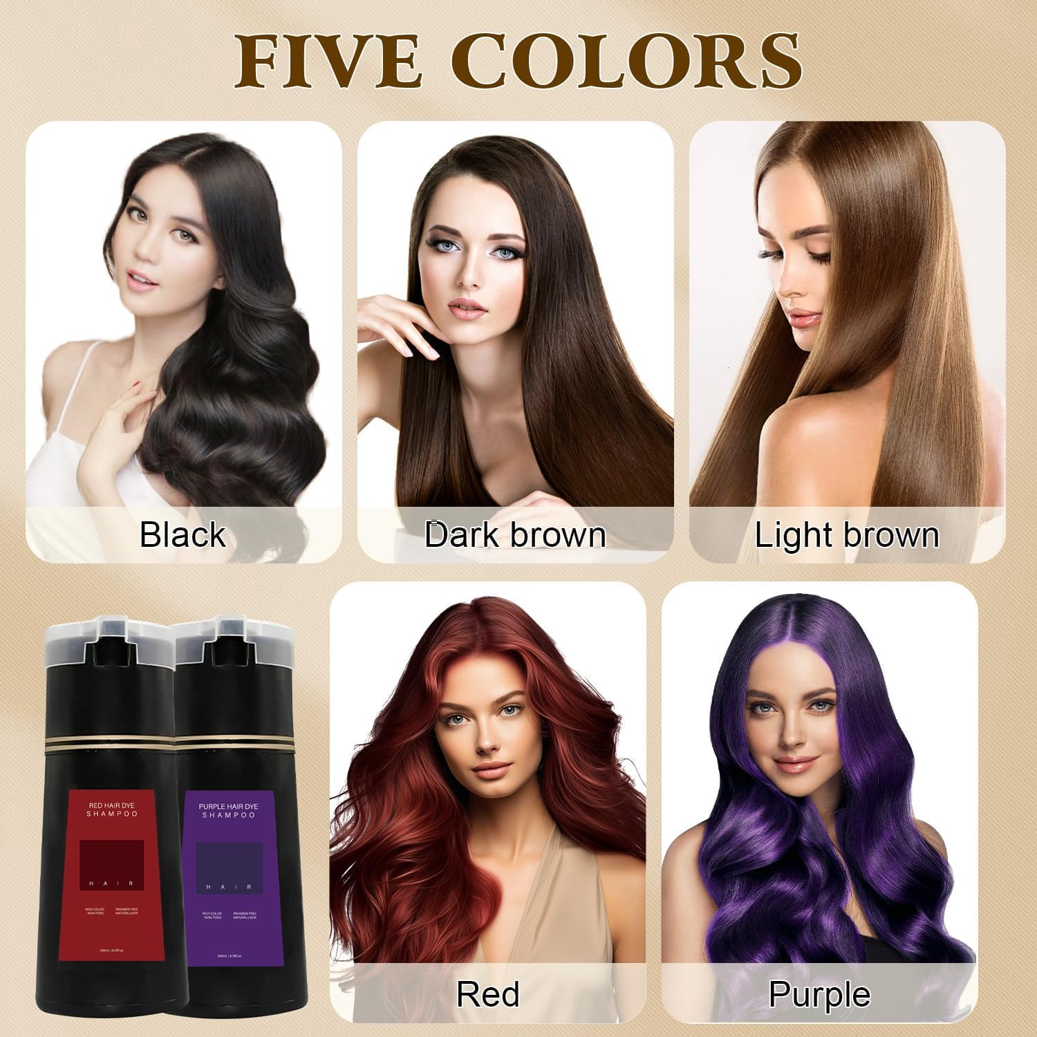 Polar-Hair Dye Shampoo, Natural Instant Dye Shampoo, Novahair Color Restoring Shampoo, Hair Color Shampoo for Gray Hair Coverage and Beard, Quick, Easy, Long Lasting, Safe (Dark Brown) - Black image number 4