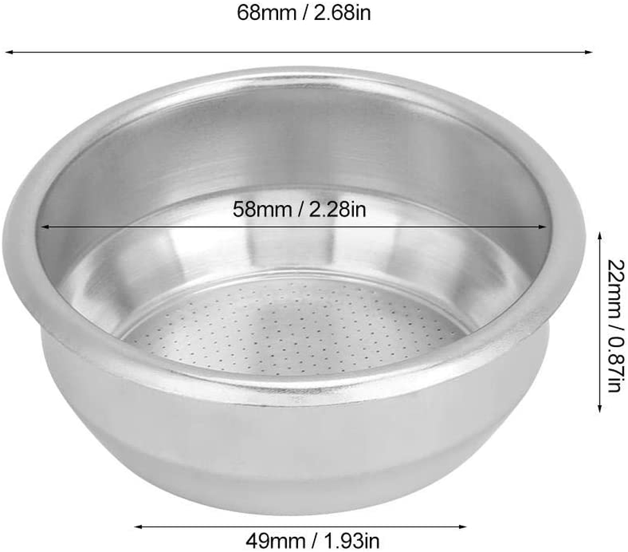 Espresso Filter Basket 58Mm, Single Layer Double Doses Stainless Steel Filter Basket, Coffee Maker Accessories image number 4