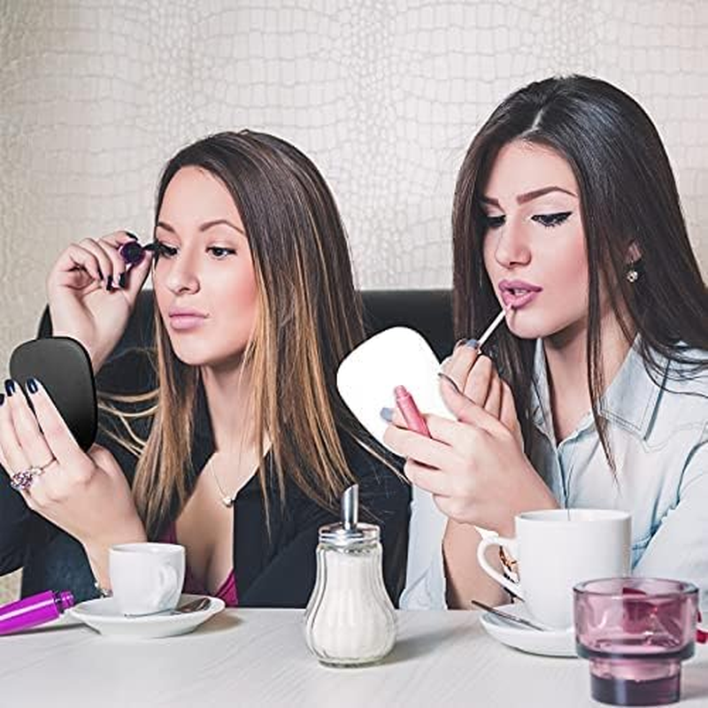 Jetec 8 Pcs Small Handheld Hand Mirror Compact Travel Makeup Mirror Handheld Cosmetic Personal Portable Vanity Glass 3.15 X 7.09 Inch (Black,White) image number 4