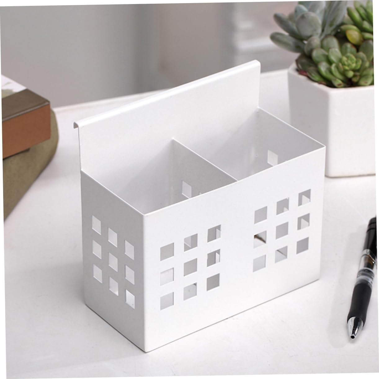 SHINEOFI Office Cubicle Hanging Pencil Holder Metal Pen Holder Screen Partition Desk Organizers Vanity Organizers Storage image number 5