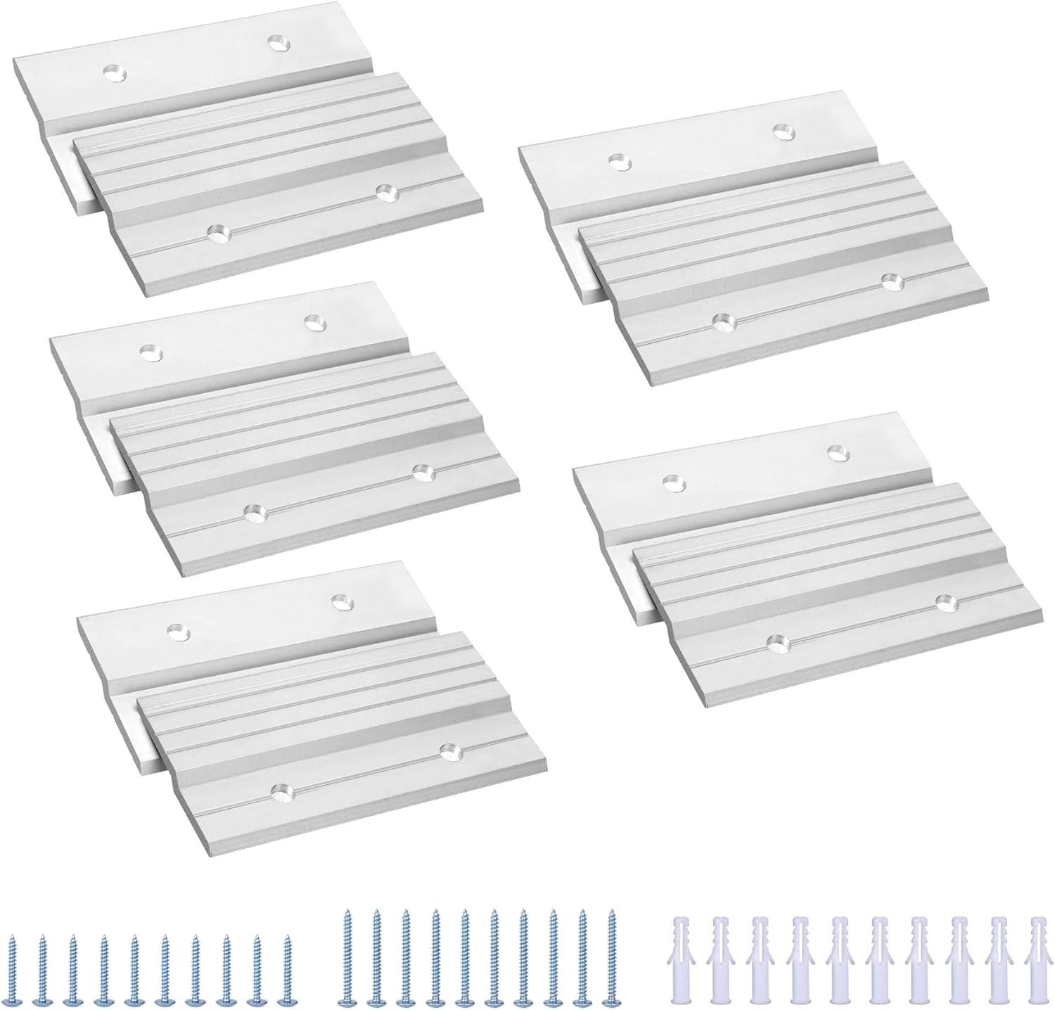 French Cleat Picture Hanger 4" Aluminum Z Clips Interlocking Wall Mounting Bracket Hardware Kit for Hanging Mirrors, Panels, Shelf ,Headboards, Artwork, Cabinet, Whiteboard, Art Frames (5 Pairs) image number 6