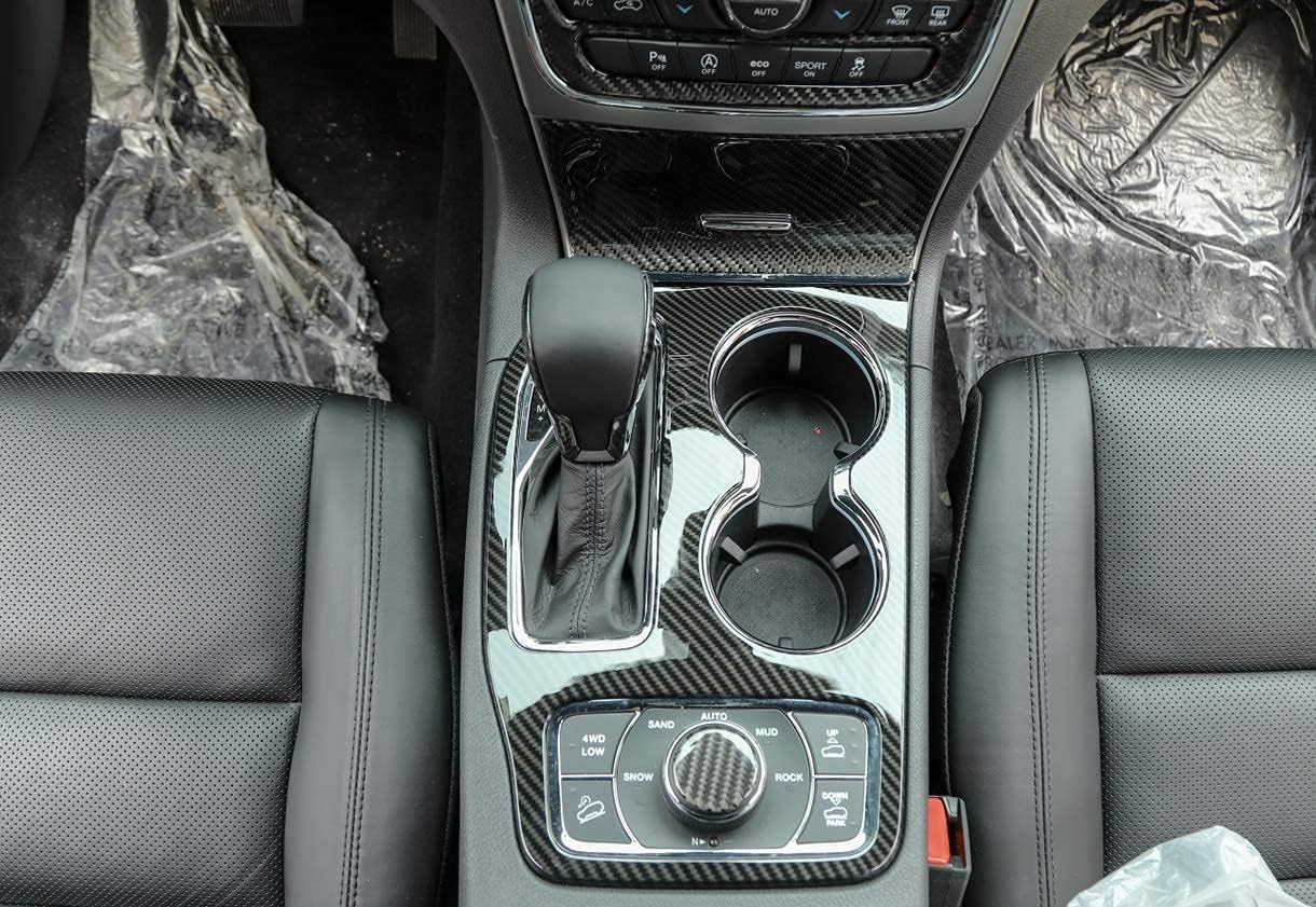 YOCTM Carbon Fiber Car Accessories Compatible with Jeep Grand Cherokee 2014-2021 Central Multimedia 4WD Switch Knob Cover Auto Interior Decor Trim 1 Pack image number 5