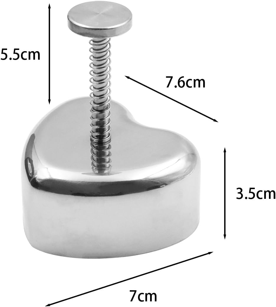 ZONADA Heart-Shaped Sushi Mold Rice Ball Mould Stainless Steel Sushi Maker Onigiri Mold DIY Non-Stick Sandwich Mould for Homemade Kitchen Tool image number 6