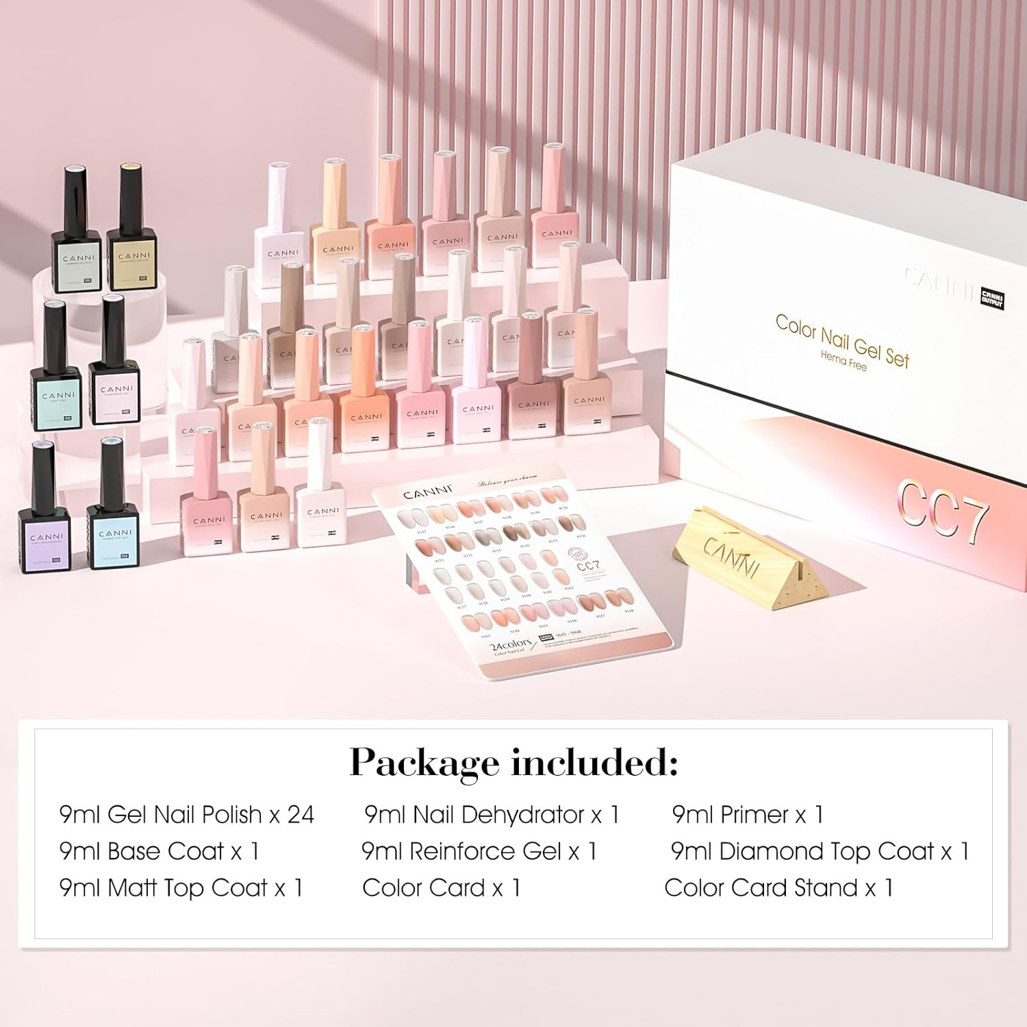 CANNI CC7 30 Pcs 9ML Hema-Free Jelly Gel Nail Polish Set with Base Top Coat- Jelly Nude Pink Translucent Gel Polish Colors Kit, Soak off LED Nail Manicure Kit DIY at Home Salon Gifts - Cc4-Yellow Purple Set image number 2