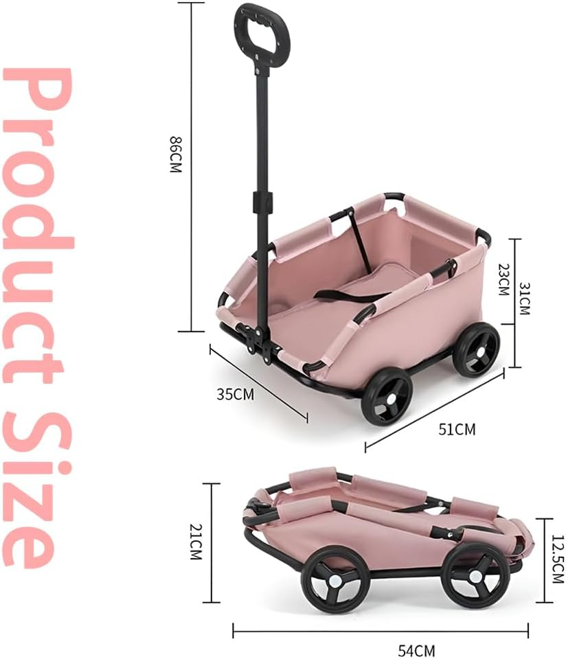 Pet Stroller,Dog Stroller,Lightweight Folding Stroller, Travel Pet Cart, Dog Carrier, with Four Wheels, Multi-Purpose Carrier, Pet Carrier, Rolling Dog Cage Stroller, Beach Cart for Carrying