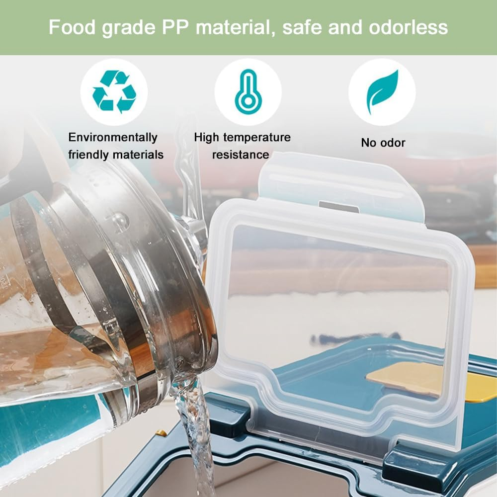 TOMVAES Rice Storage Container, Rice Bucket with Lids, Grain Pet Food Bin, Insect and Moisture Proof Rice round Drum, Household, 10Kg image number 3