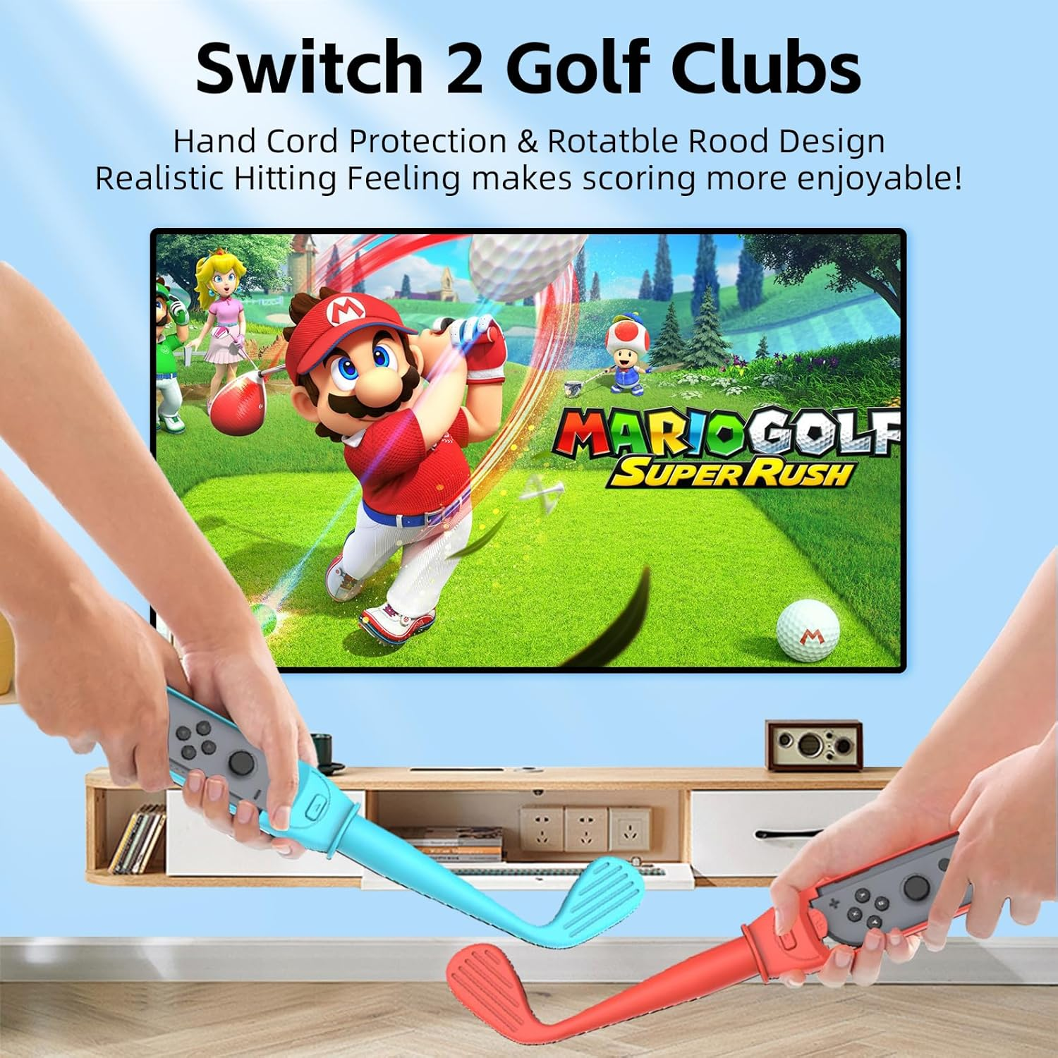 DOYO 10-In-1 Switch 2 Sports Accessories Bundle for Switch 2 Joy-Con with Tennis, Golf, Steering Wheel, Sword - Motion Control Game Kit for Switch Sports & Fitness Games image number 3