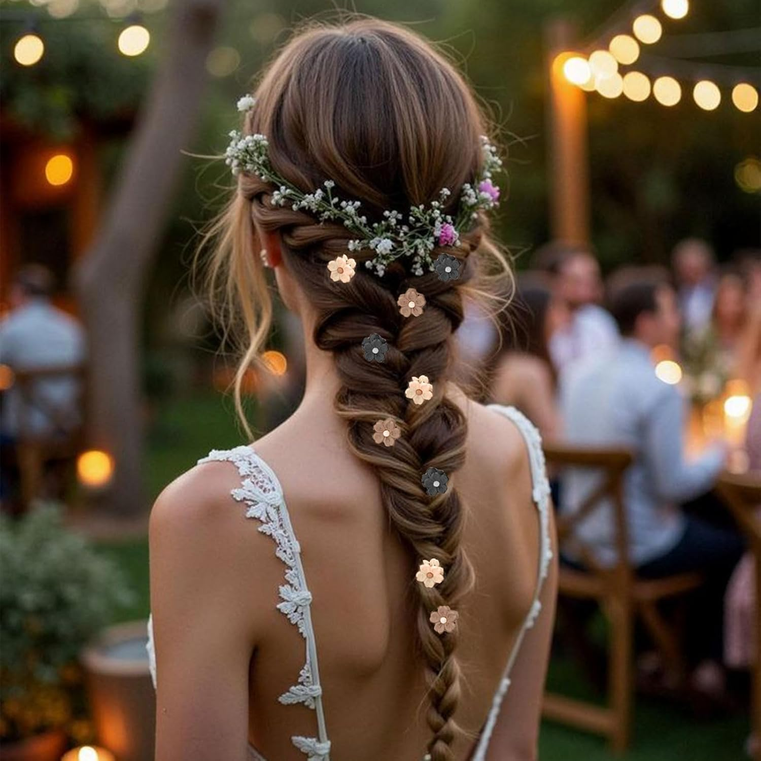 Lunarcharm 10 Pieces Small Flower Daisy Hair Clips for Women Girls Mini Hair Clips Hair Clips with Strong Hold Cute Hair Accessories image number 5