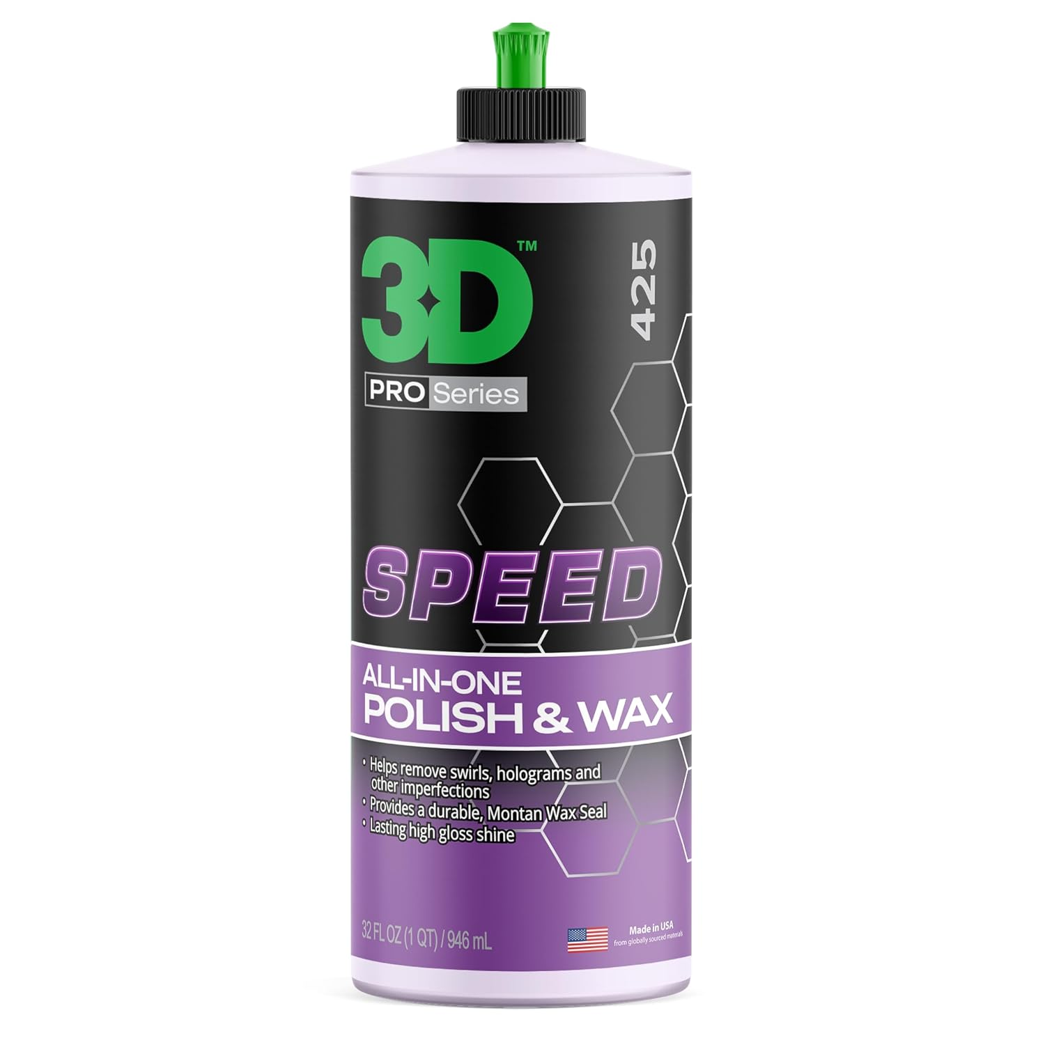HD Speed All in One Polish/Wax | Clear Coat Car Polish and Wax in One | Paint Protection, Swirl Correction | Perfect for Auto Detailing & Restoration | Gel Coat Friendly 32 Oz image number 2