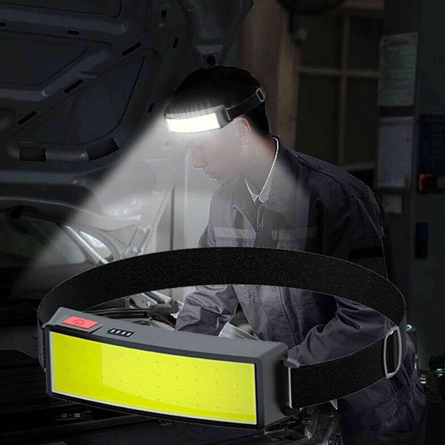 Head Lamps Outdoor Hiking- | Led Headlamp| 350 Lumen Wide Beam| Headlamp Head Torch Rechargeable| Waterproof Headlight with Red Warning Lights| Lightweight Head Lamp for Camping, Running, image number 4