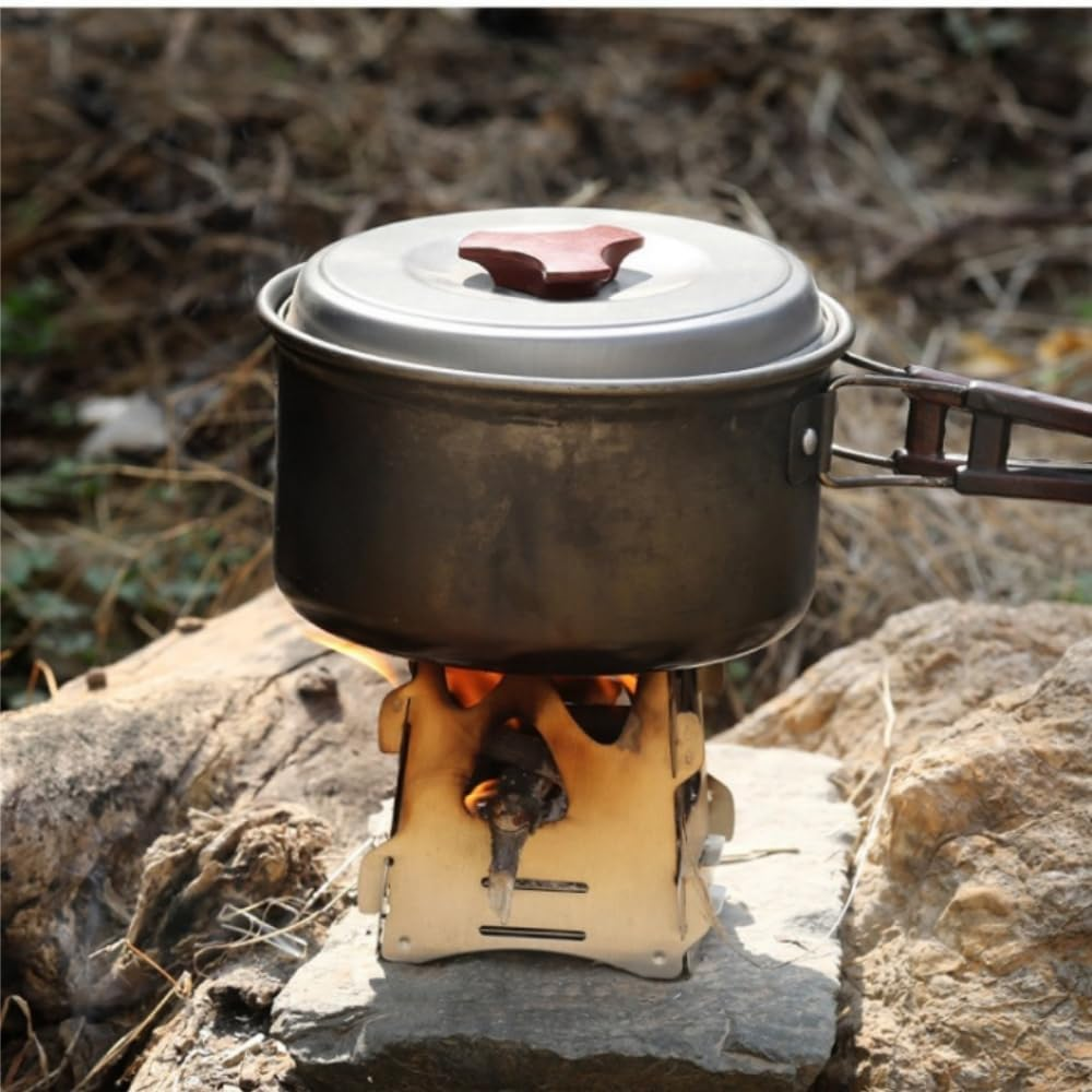 2 Pcs Foldable Stove,Portable Camping Stove for Outdoor Cooking, Lightweight Easy to Assemble Stove for Camping Backpacking Hunting Hiking Picnic BBQ Emergency Use image number 4