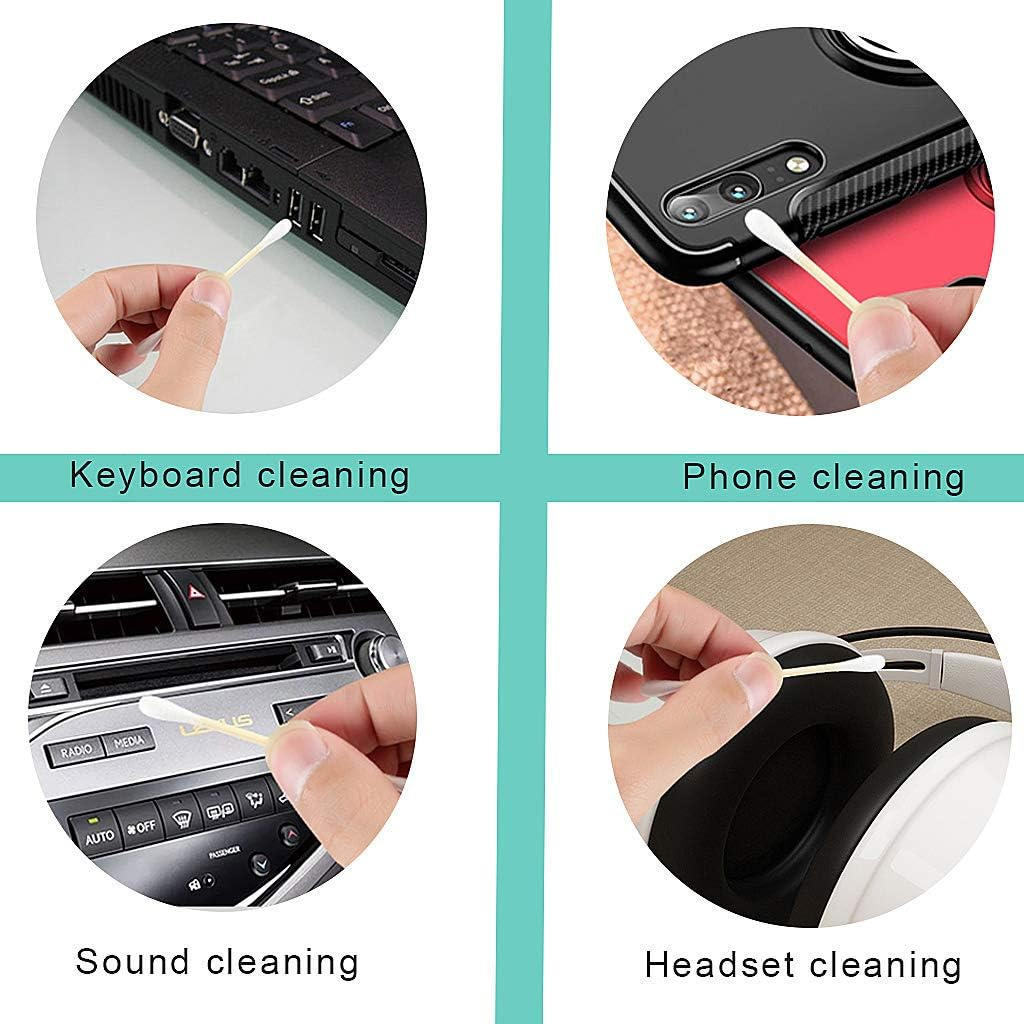 2 Packs Set(200 PCS) Bamboo Cotton Buds Eco-Friendly Cotton Ear Buds Swabs with Bamboo Handle Recyclable and Biodegradable Cotton Swabs for Makeup Cleaning Ear Cleaning and Wound Cleaning