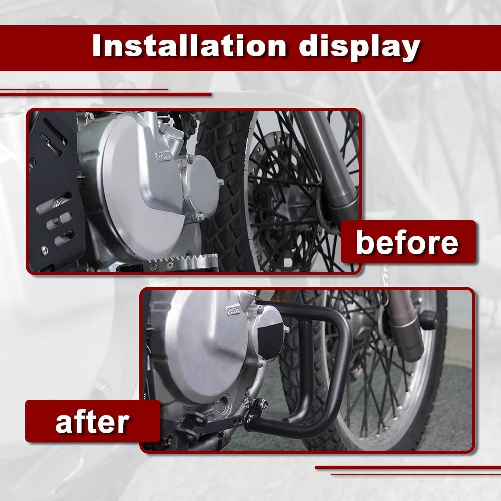 Xitomer Motorcycle Crash Bars Highway Cage Fit for DR650 / S / SE 1996-2024, Black, Front, Steel, Bolt-On, Engine Guard