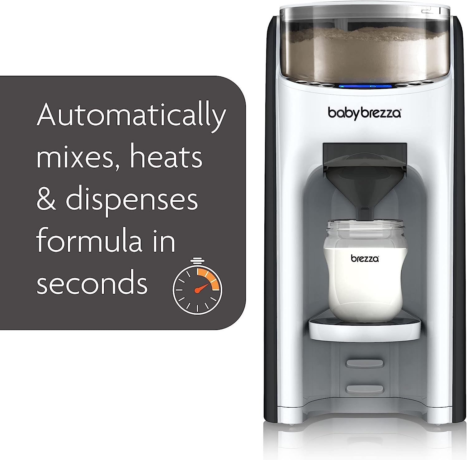Baby Brezza Formula Pro Advanced Formula Dispenser Machine - Automatically Mix a Warm Formula Bottle Instantly - Easily Make Bottle with Automatic Powder Blending (White-02)