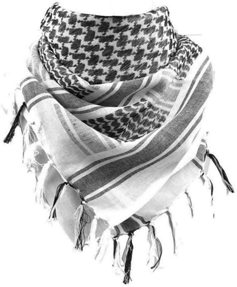 LORJE 100% Cotton Scarf Arab Tactical Desert Thickened Scarf Wrap for Women and Men