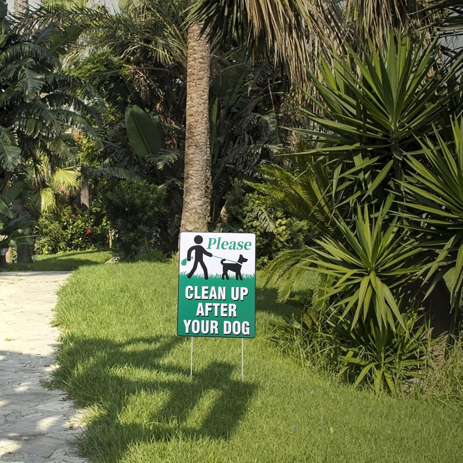 Baluue 3Pcs Lawn Warning Signs Eating for Dogs Would Poop Here Again Sign Beware of Dog Signs for Fence Pick up after Your Dog Sign No Pooping Dog Signs for Yard Puppy Pet Plastic image number 2