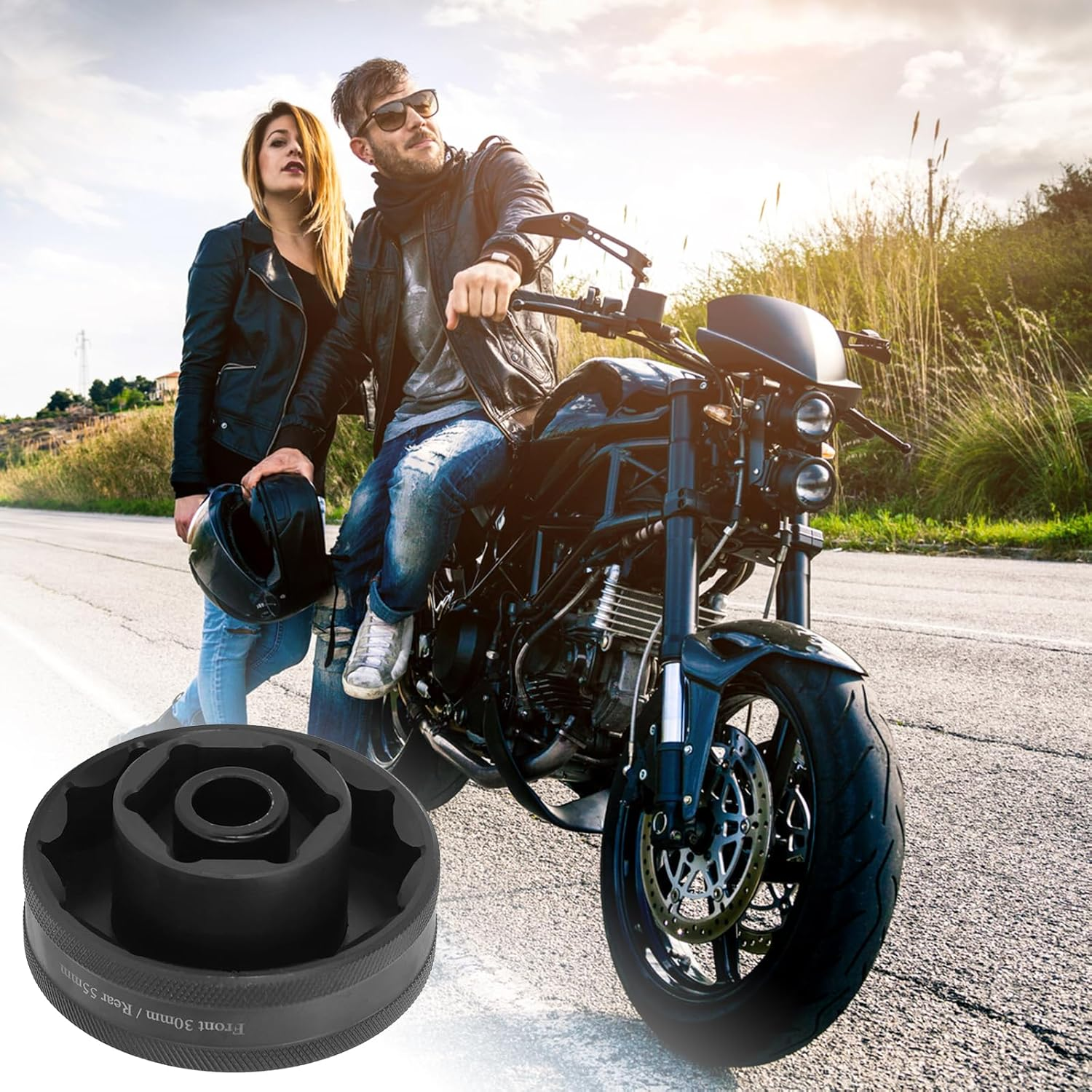 Nut for Ducati Motorcycle Axle Nut Front and Rear: Insert Axle Tool Axle Nut Socket Tool for Ducati 1098, 1198, 1199, Panigale Multistrada Diavel, SW 55 Mm and 30 Mm image number 1