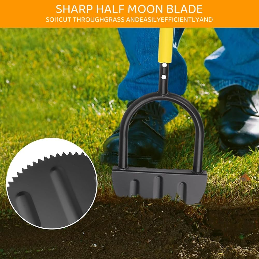 RUTREZOGO Lawn Edger with Sawtooth. Blade & Long T-Handle, Manual Steel Edging Shovel Tool for Garden, Sidewalks & Landscaping image number 5