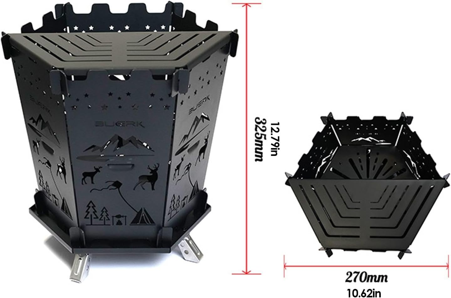 Camp Stove Backpacking,Bbq Wood Burning Foldable Camp Stoves Backpacking Burner - Compfire Lightweight Bonfire Rack Backpacking Camping Burner for Hiking image number 1