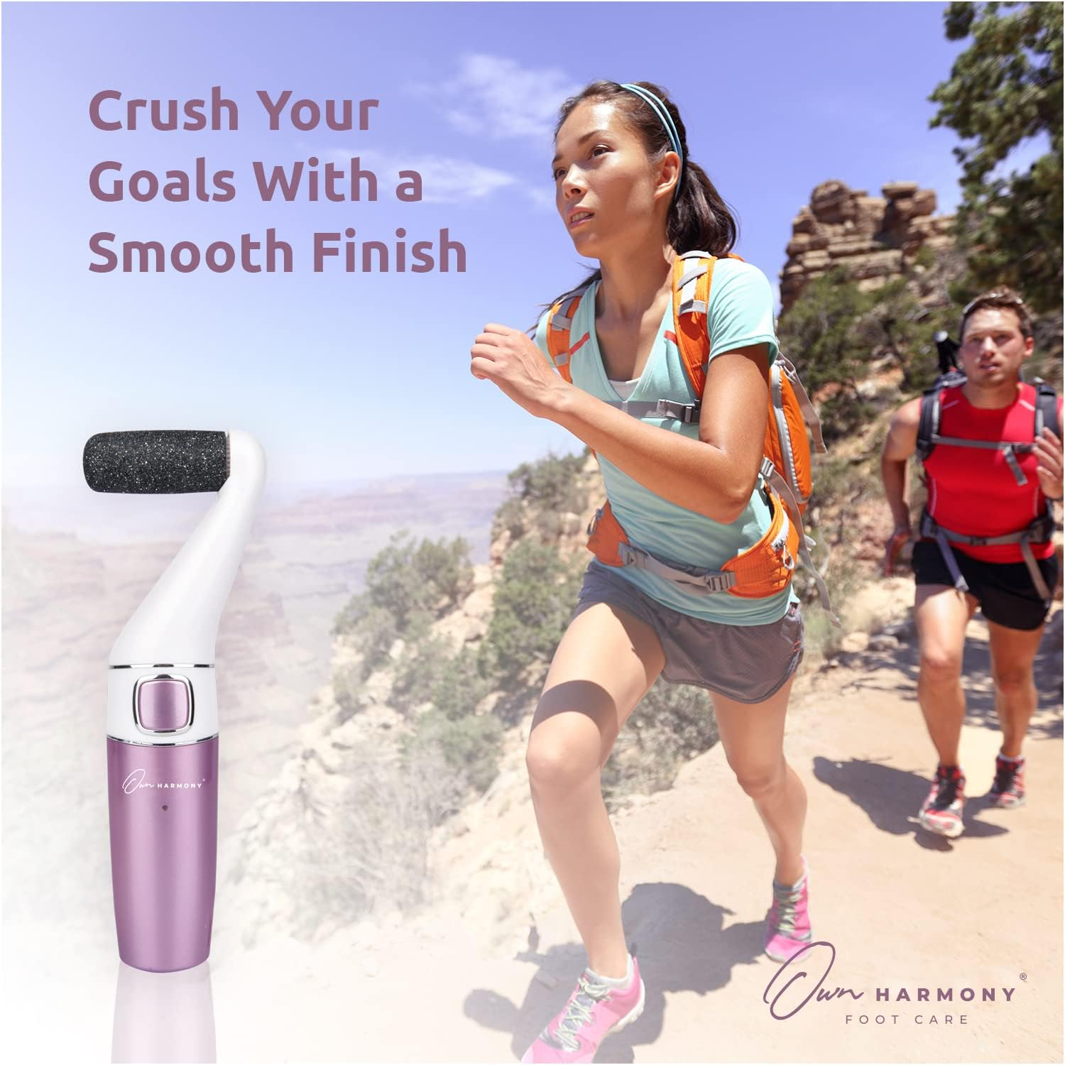 Electric Foot File, Rechargeable Foot Callus Remover: Professional Spa Pedicure Kit and Foot Scrubber Tools, Cracked Heel Repair Feet Care by Own Harmony - Best for Dry, Dead, Hard Skin - 3 Rollers