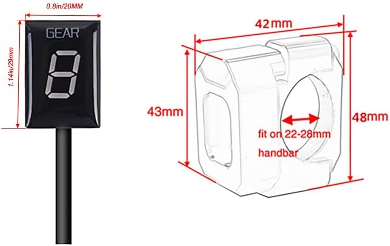 1-6 Speed ​​LED Digital Gear Indicator Waterproof Compatible with Kawasaki ER6N Z1000 SX Ninja 400 650 Z800 Z750 Versys 650 Z650 W800 Ninja 300 Vulcan - Orange image number 6