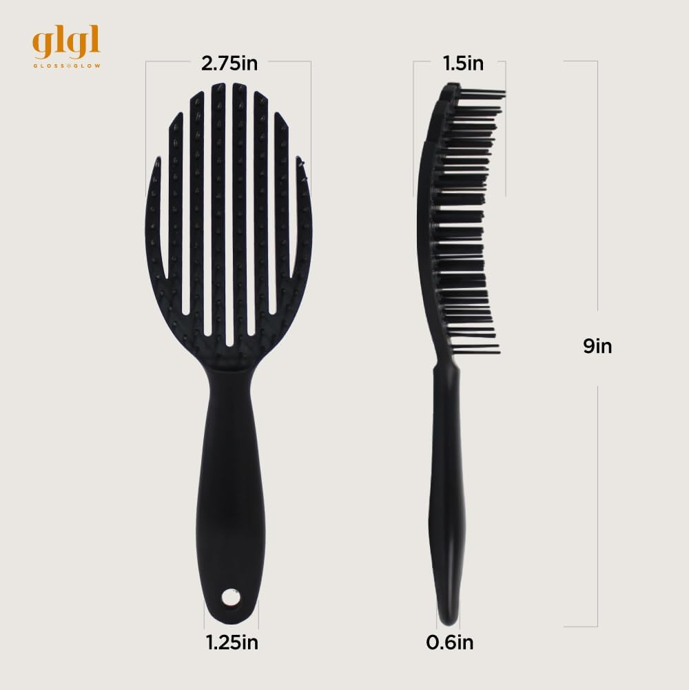 Curl Defining Vented Brush. Curly Hair Styling Brush, round Top Balls, Fast Hair Drying for Women. Made in Korea image number 5