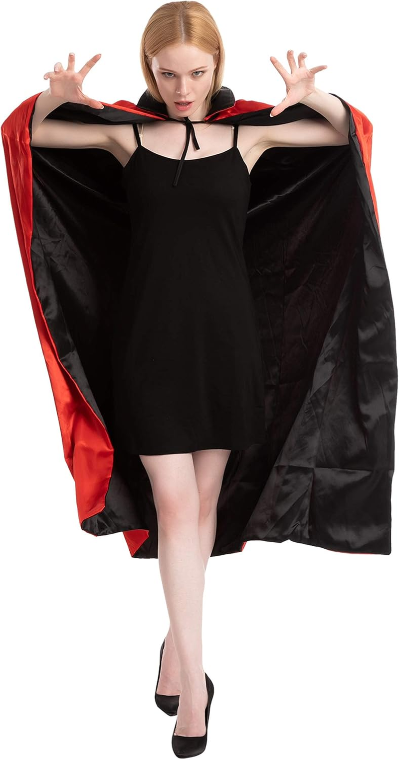 JOYIN Adult Child Unisex Vampire Costume Accessories Halloween Vampire Cape for Transylvania Dracula Theme Party image number 3