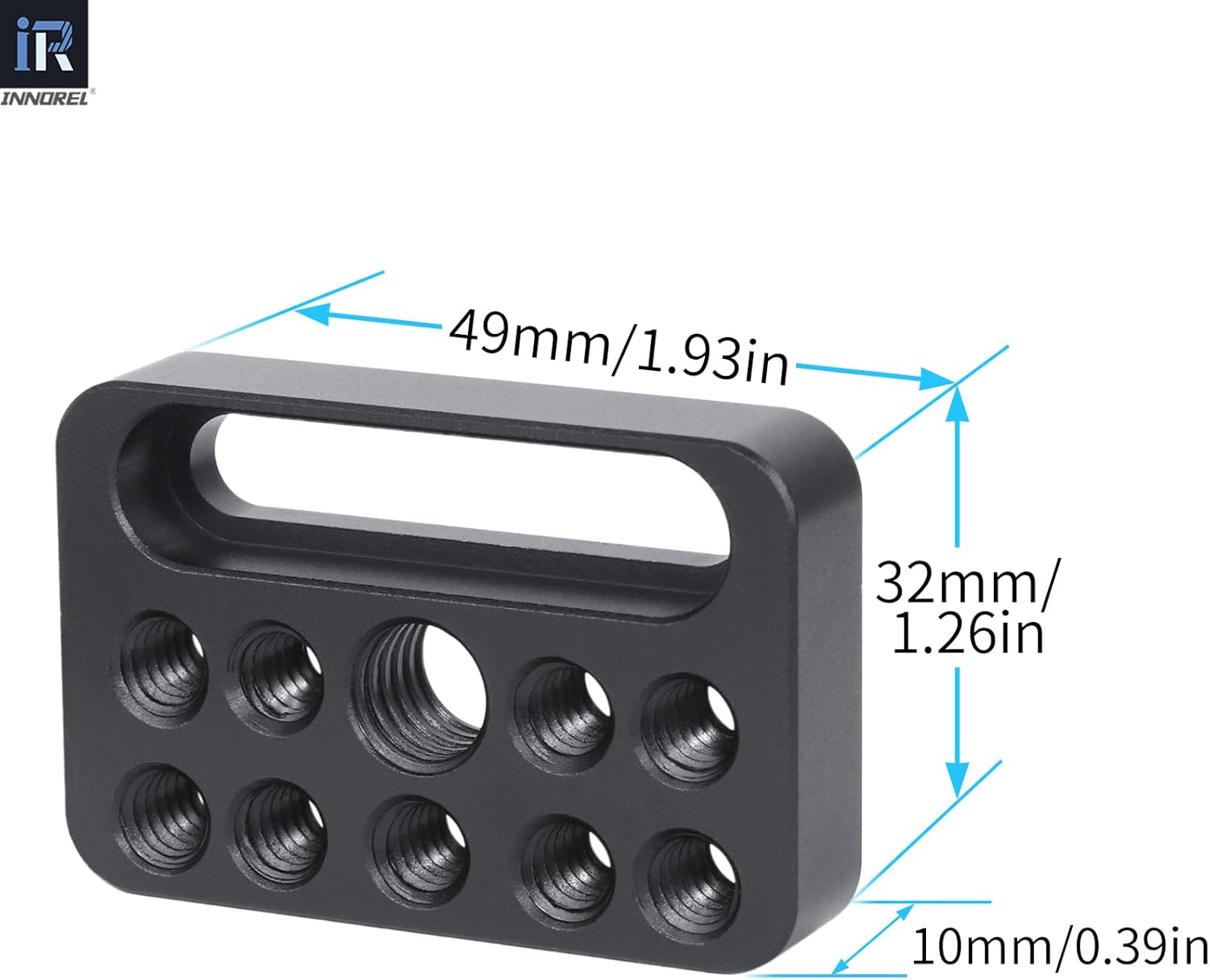INNOREL CP03 2 Pcs Mini Multi-Functional Cheese Plate for Camera with 1/4" & 3/8" Threads,Porous Connection Quick Installation Board Used for Installing Cheese Board Camera Cage on Guide Rail Block image number 1