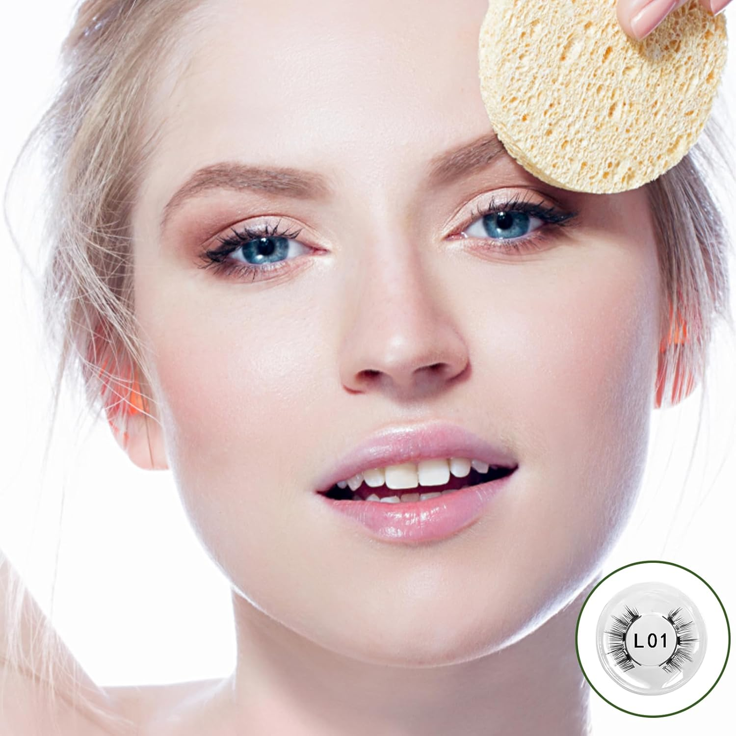 SSKHE Natural Magnetic-Eyelashes Kit with Applicator,2 Pairs Reusable Lashes Kit with Applicator,Easy to Wear and Remove,No Glue Needed image number 4