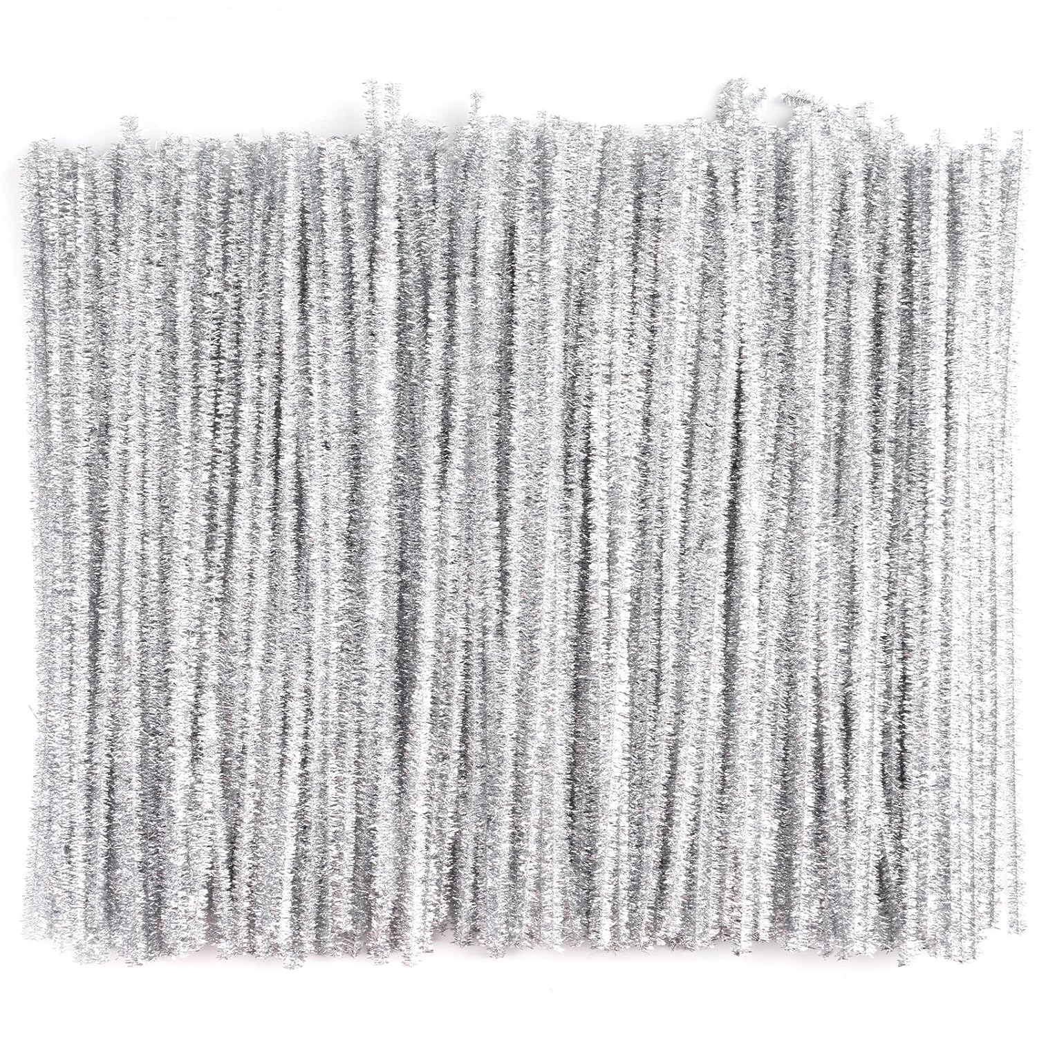 200 Pieces Silver Pipe Cleaners Craft Chenille Stems for DIY Art Creative Crafts Party Decorations (12 Inch X 6 Mm)