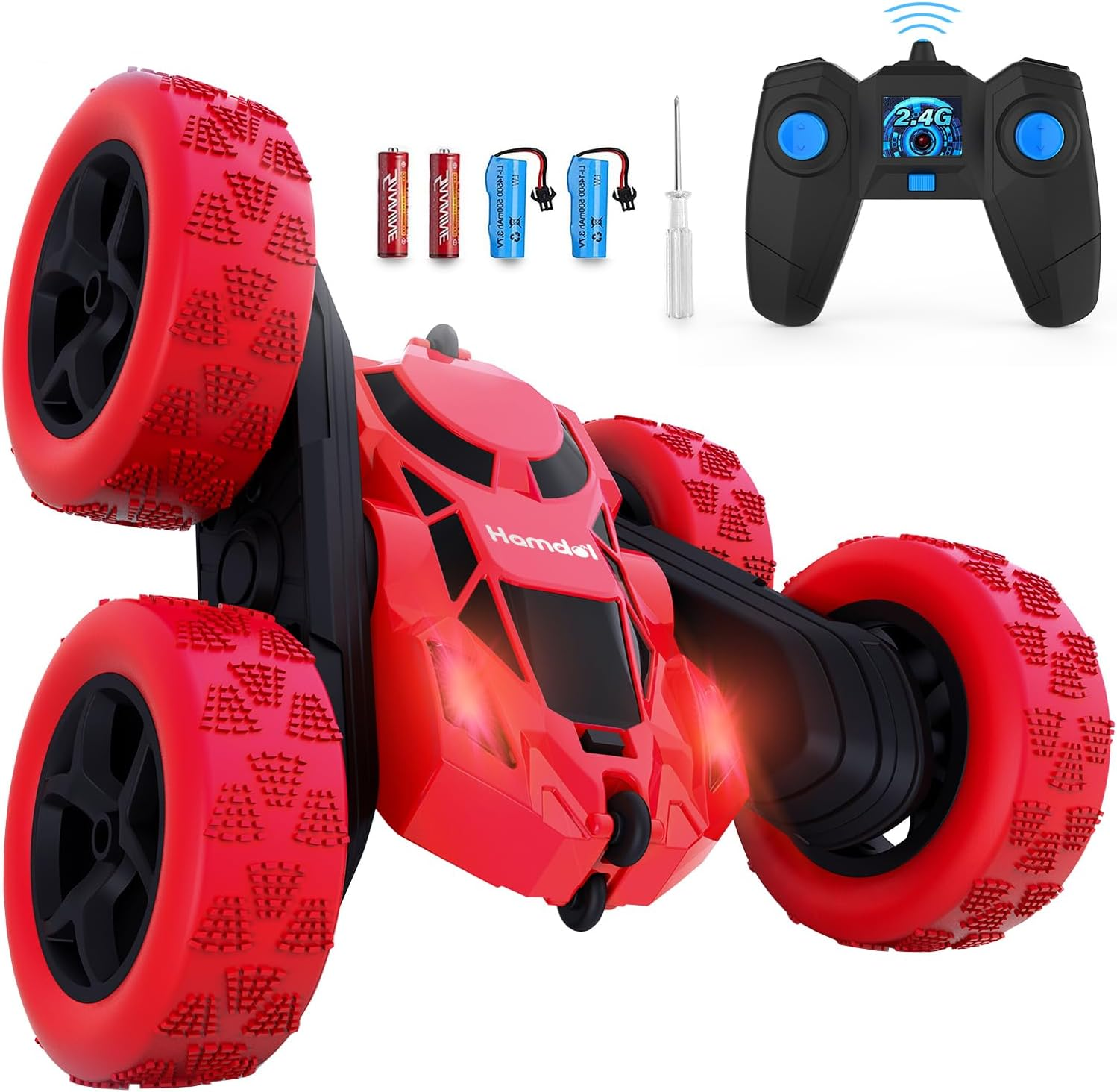 Remote Control Car Double Sided 360&deg;Rotating 4WD RC Cars with Headlights 2.4Ghz Electric Race Stunt Toy Car Rechargeable Toy Cars for Boys Girls Birthday