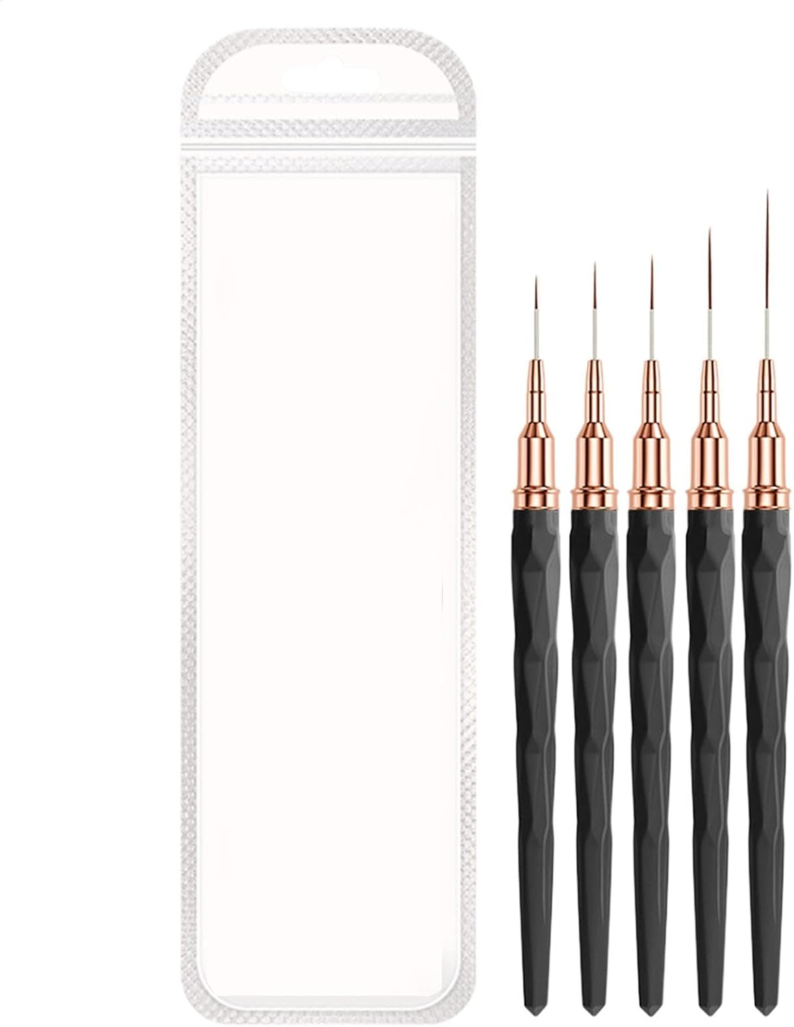 French Tip Brush | Nail Paint Brush Fine Tips | Sizes 7/9/11/15/25Mm, UV Gel Polish Painting Nail Design Tools for Long Lines, Thin Details, Fine Drawing image number 4