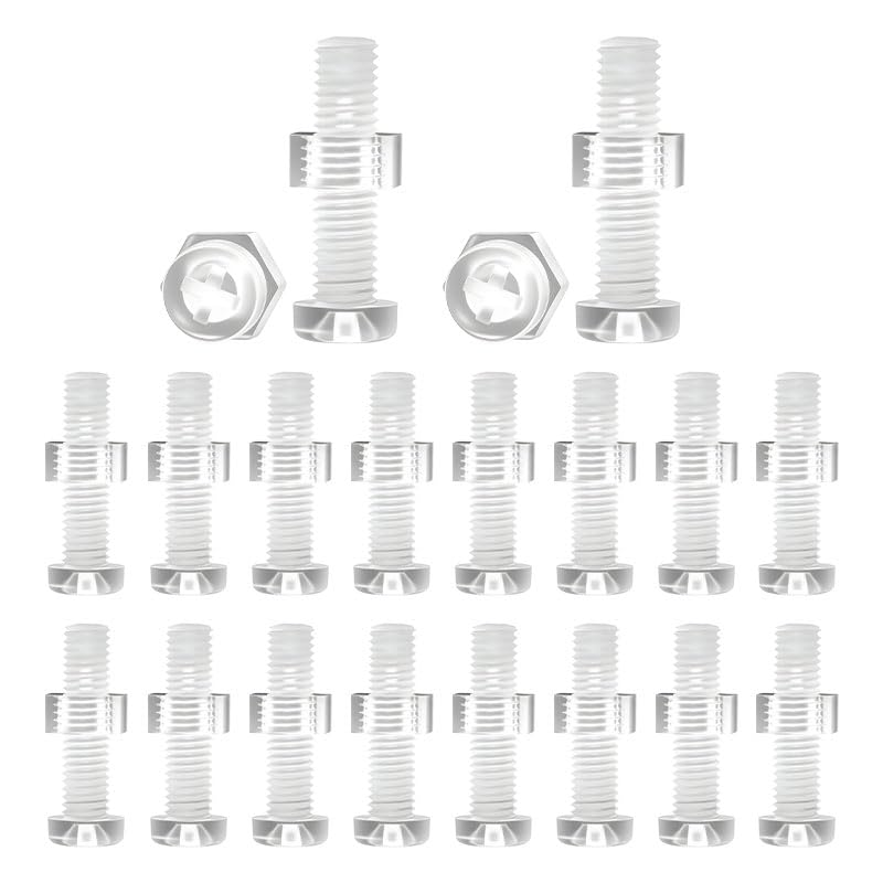 20 Pcs Clear Plastic Bolt Nuts Set, M6 Phillips Bolt Hex Nut Kit anti Corrosion Suitable for Electronics Model Fixing image number 1