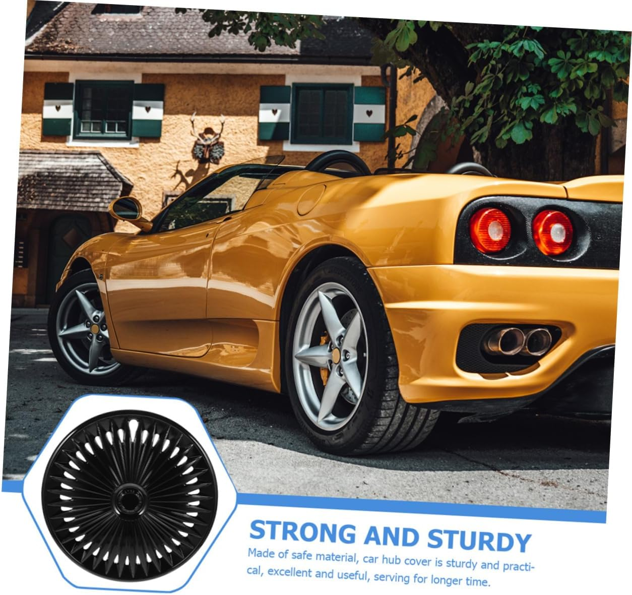 14-Inch Universal Vehicle Hubcaps Replacement, Black Automotive Wheel Hub Covers for Cars, Decorative Wheel Rim Caps Suitable for Car and Truck Exterior Accessories image number 3