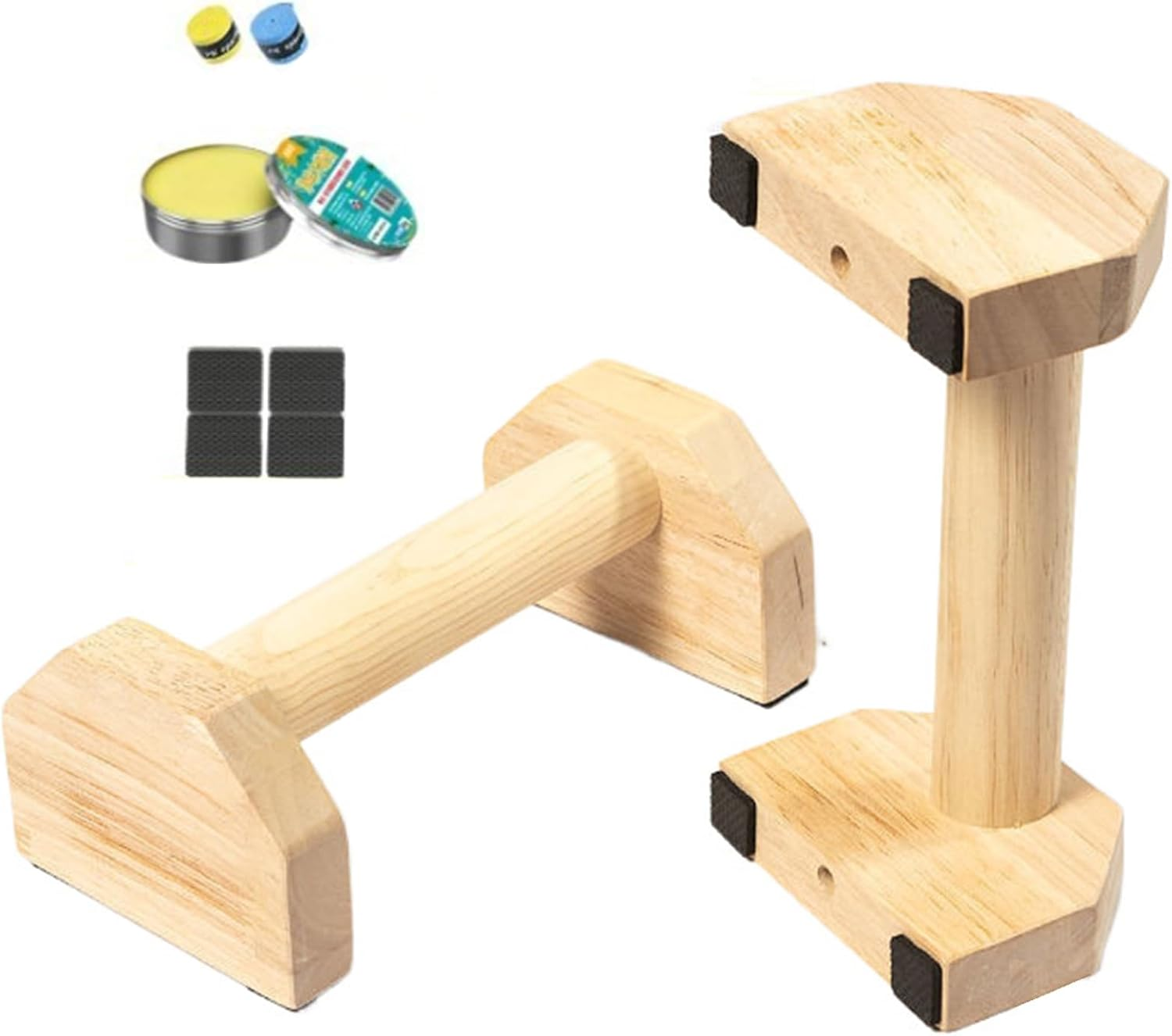 1 Pair Wooden Push up Handle for Floor with Accessories, Calisthenics Equipment for Handstand Pushups, Dips, L-Sit, Fitness Gymnastics, Home Workout, Durable & Stable Push up Bars for Men & Women image number 3