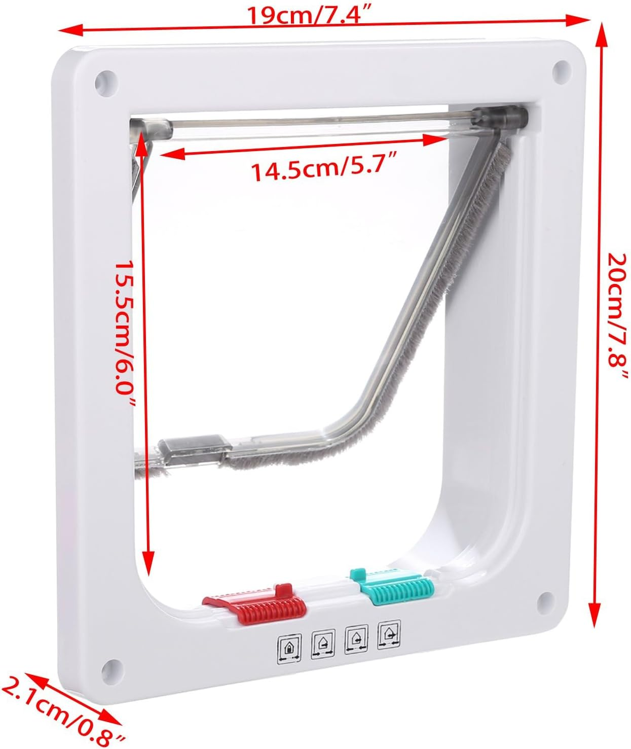 Sailnovo Cat Flap Dog Flap Size S 4 Way Magnetic Closure for Cats and Small Dogs - Dog Door Cat Door Pet Flap White image number 5